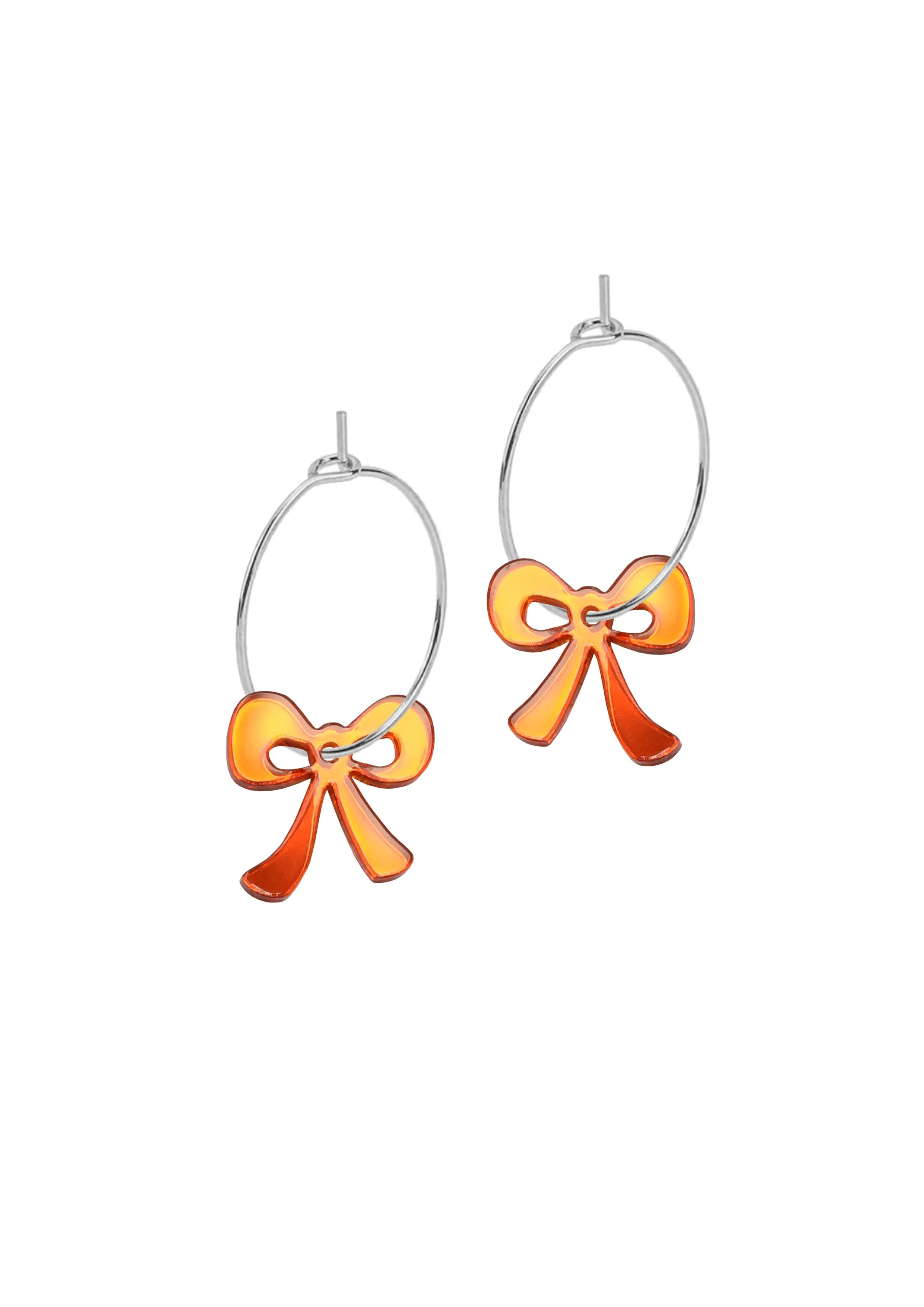 Mini Hoop Charms - Bow Orange