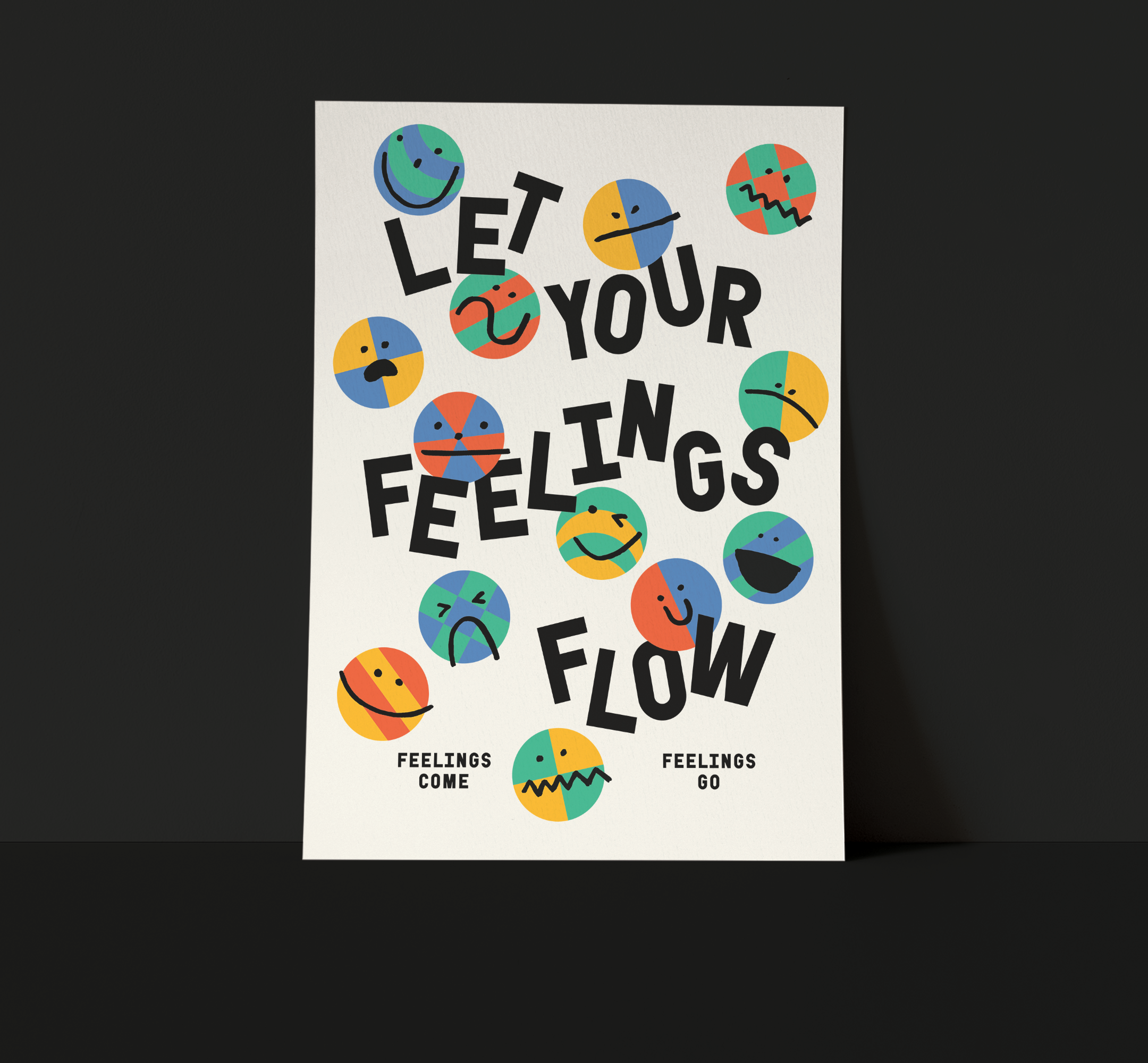 Let Your Feelings Flow White A4