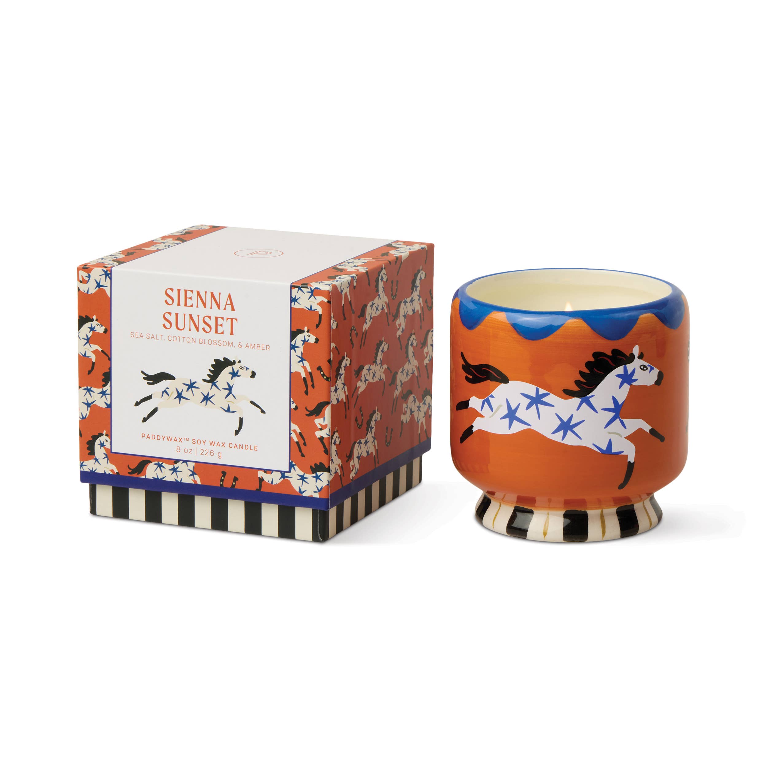 A Dopo horse ceramic candle in Sienna Sunset, 8oz