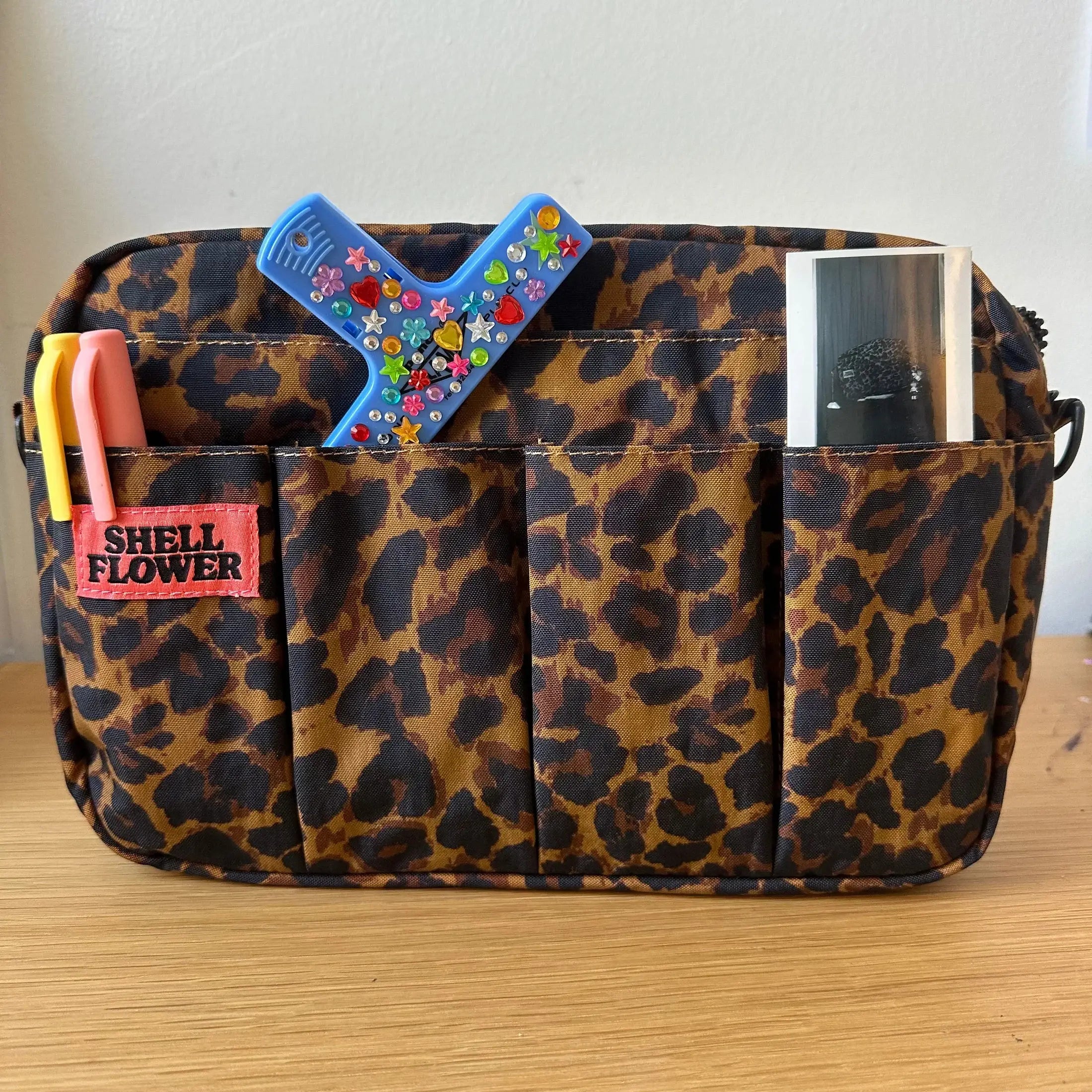 Leopard print journal pouch detail