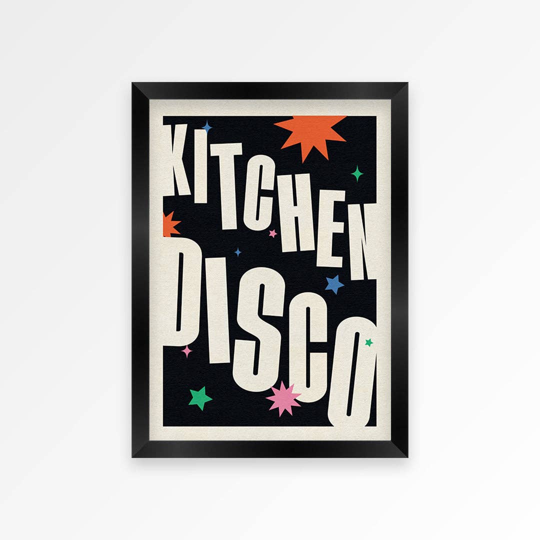 Kitchen Disco print unframed close up