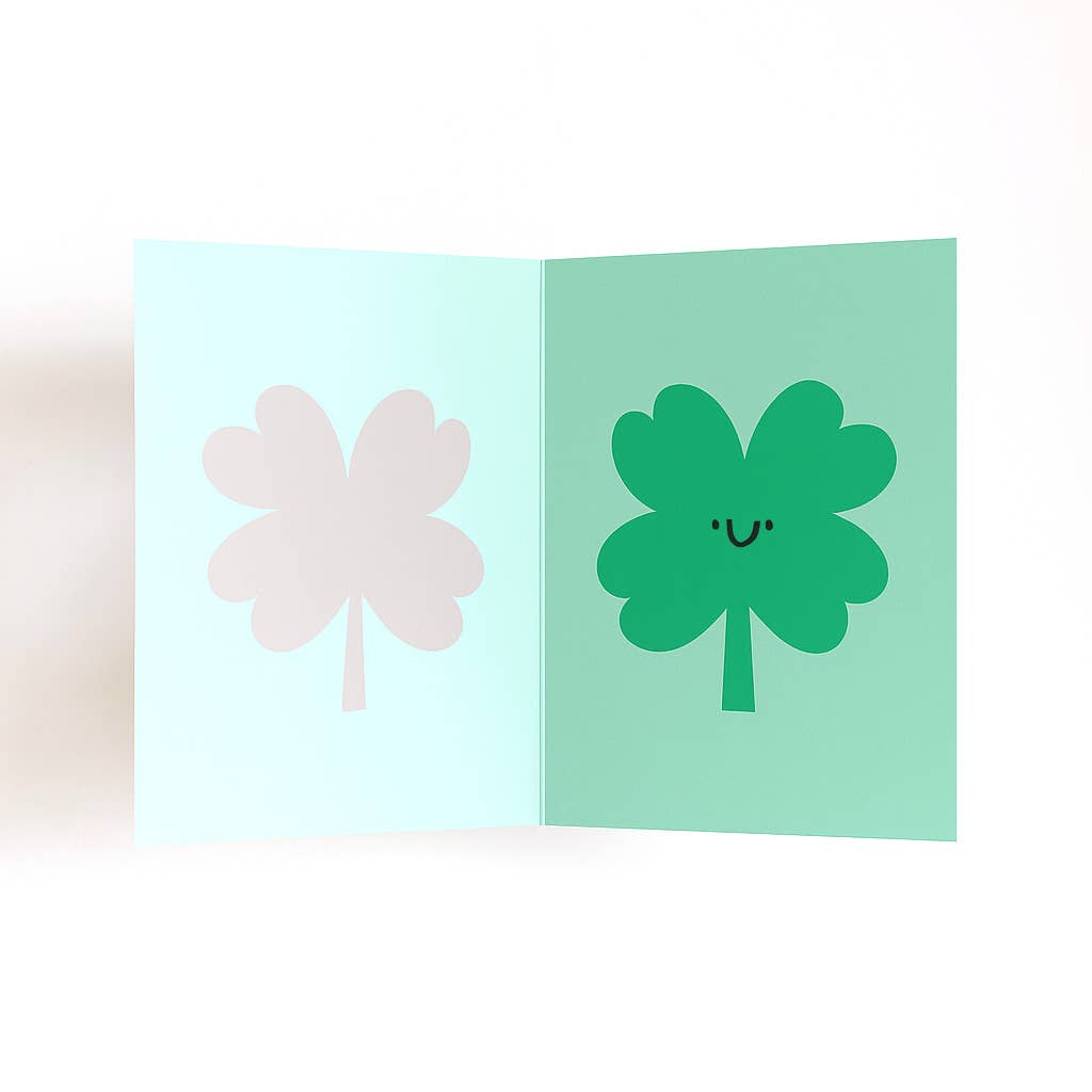 Clover - Good Luck Card - Cute - Die Cut - Irish - New Start