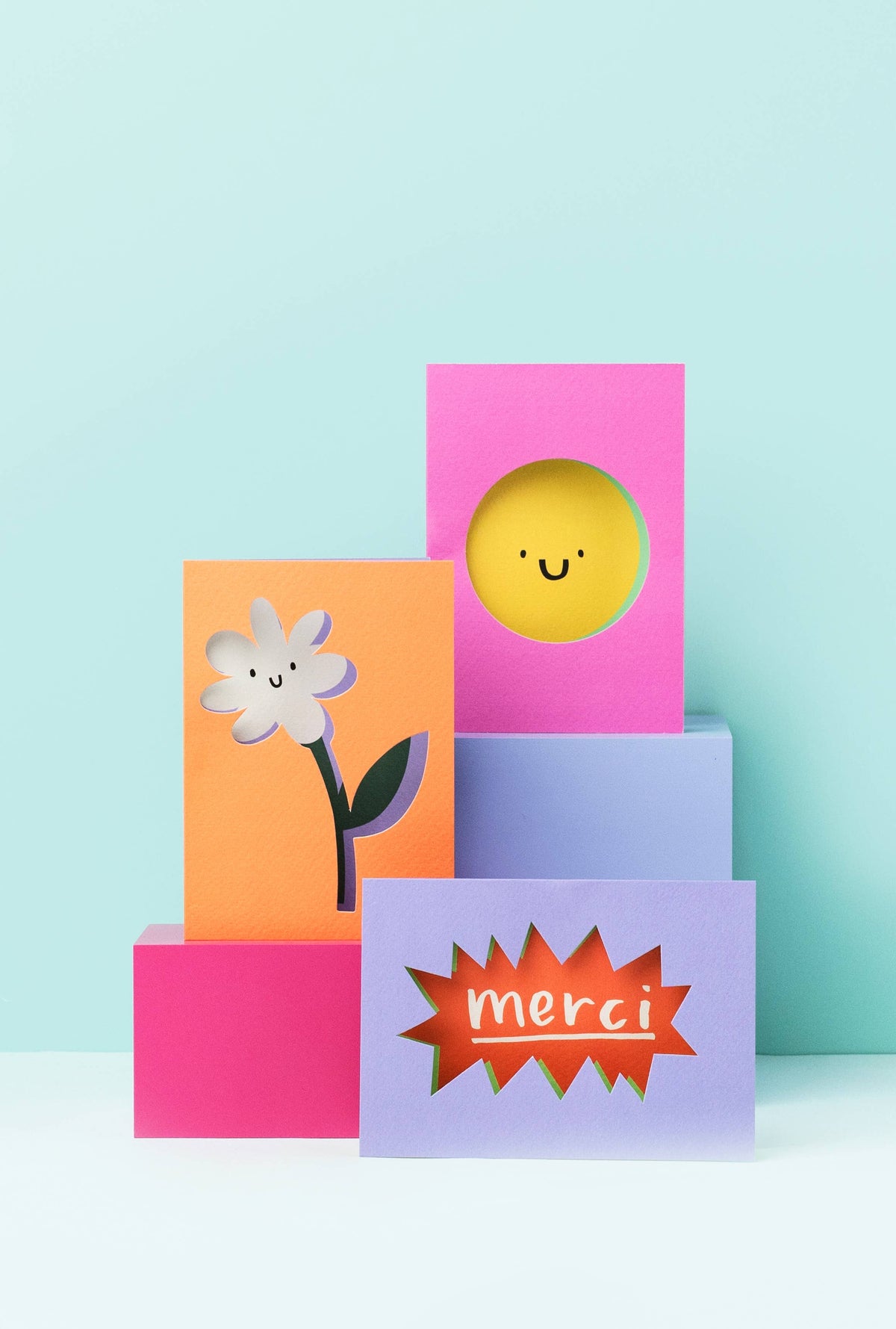 Happy Face - Die Cut Cards - Fun - Birthday Cards - Cute