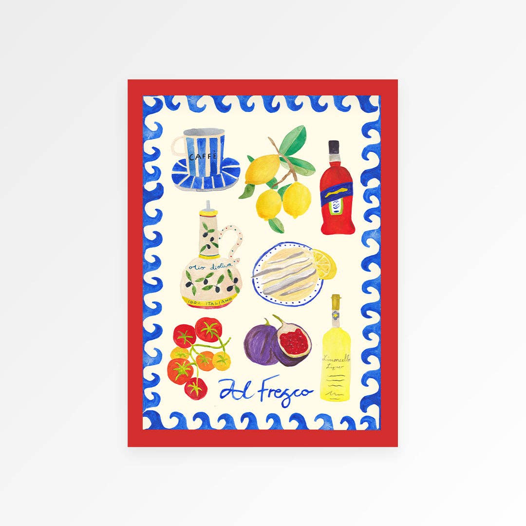 Alfresco Hand Painted Print A3