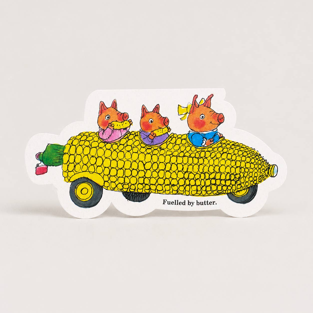 Corn on the Cob Car - Die-cut Card by Richard Scarry