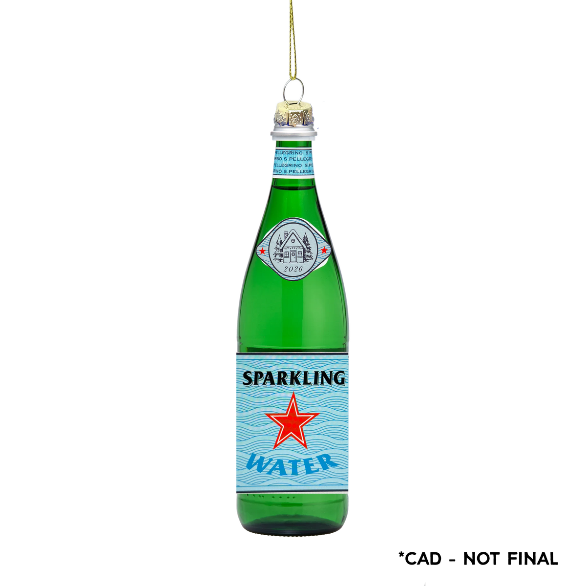 Sparkling Water Bottle Glass Decoration