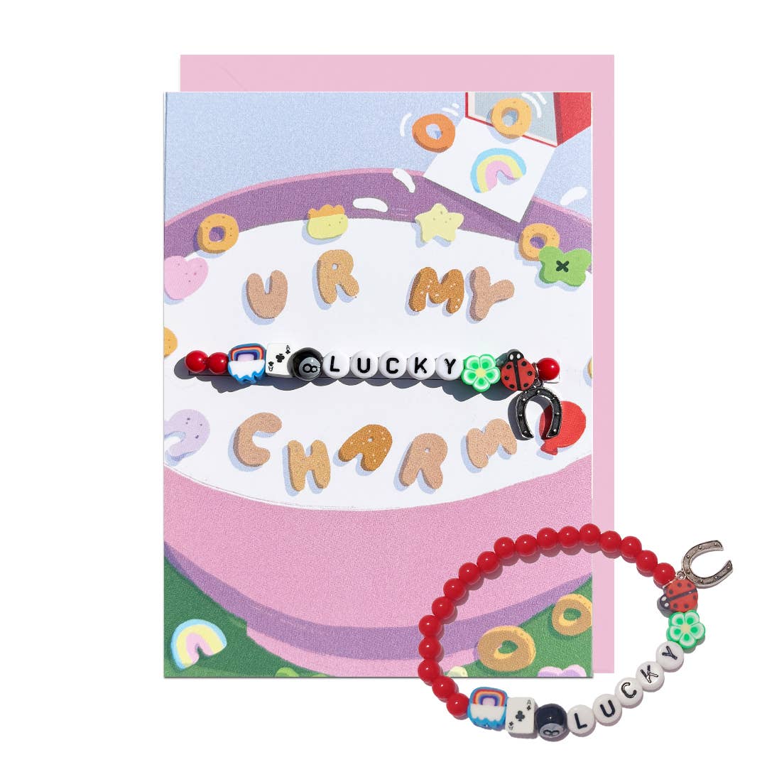 Lucky Charm bracelet greetings card by Jolly Awesome