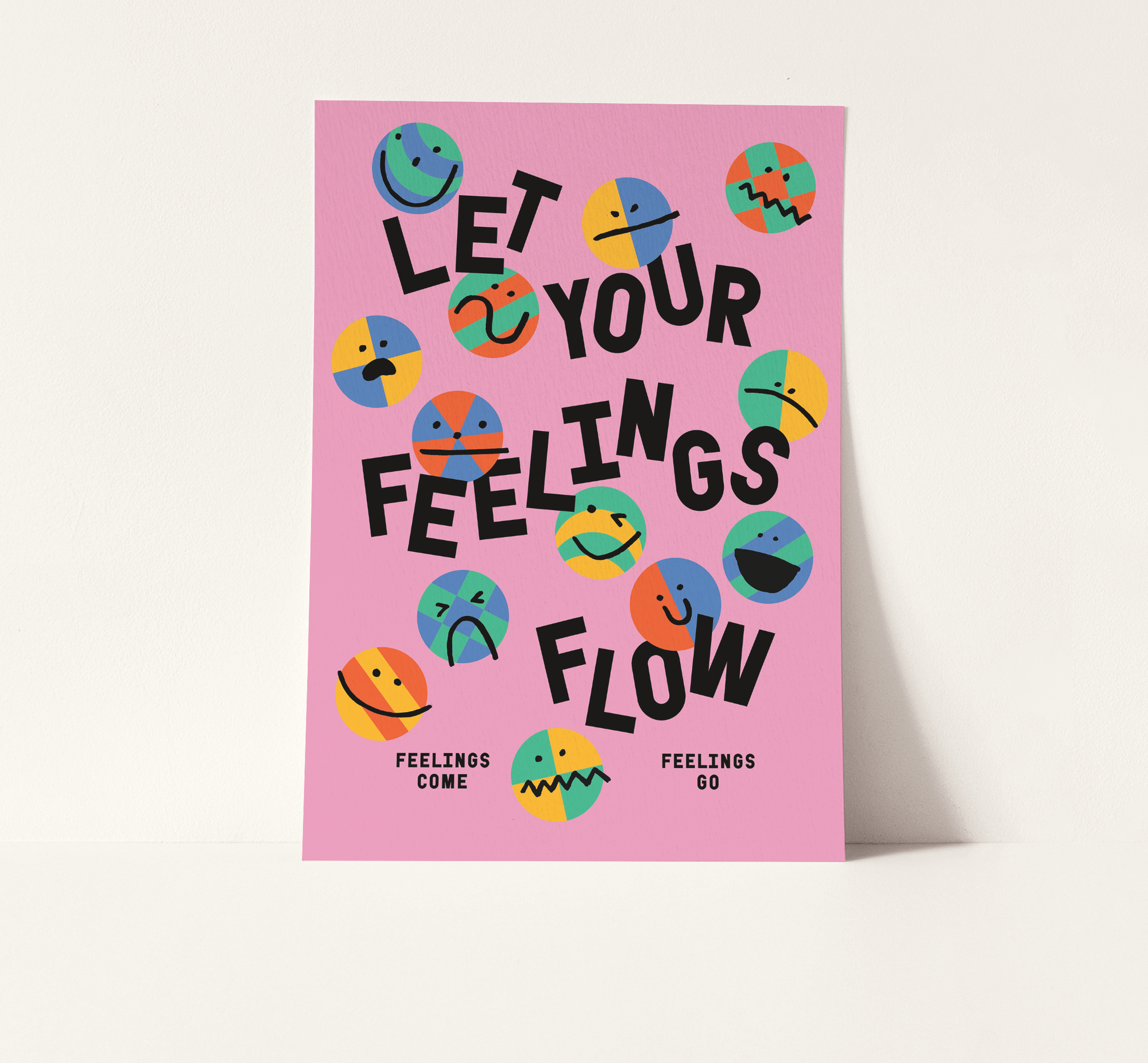 Let Your Feelings Flow Pink A3