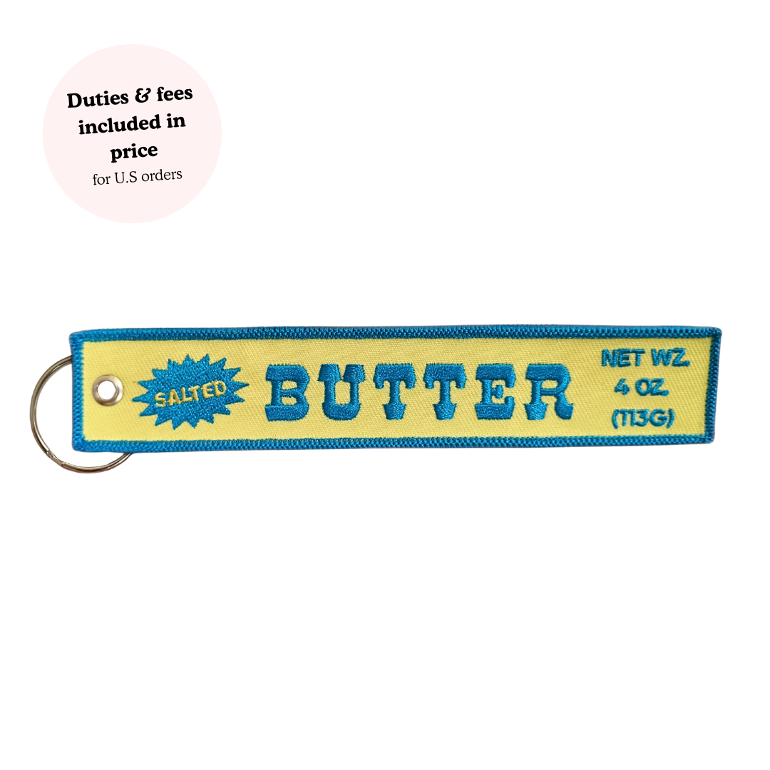 Butter Embroidered Keychain