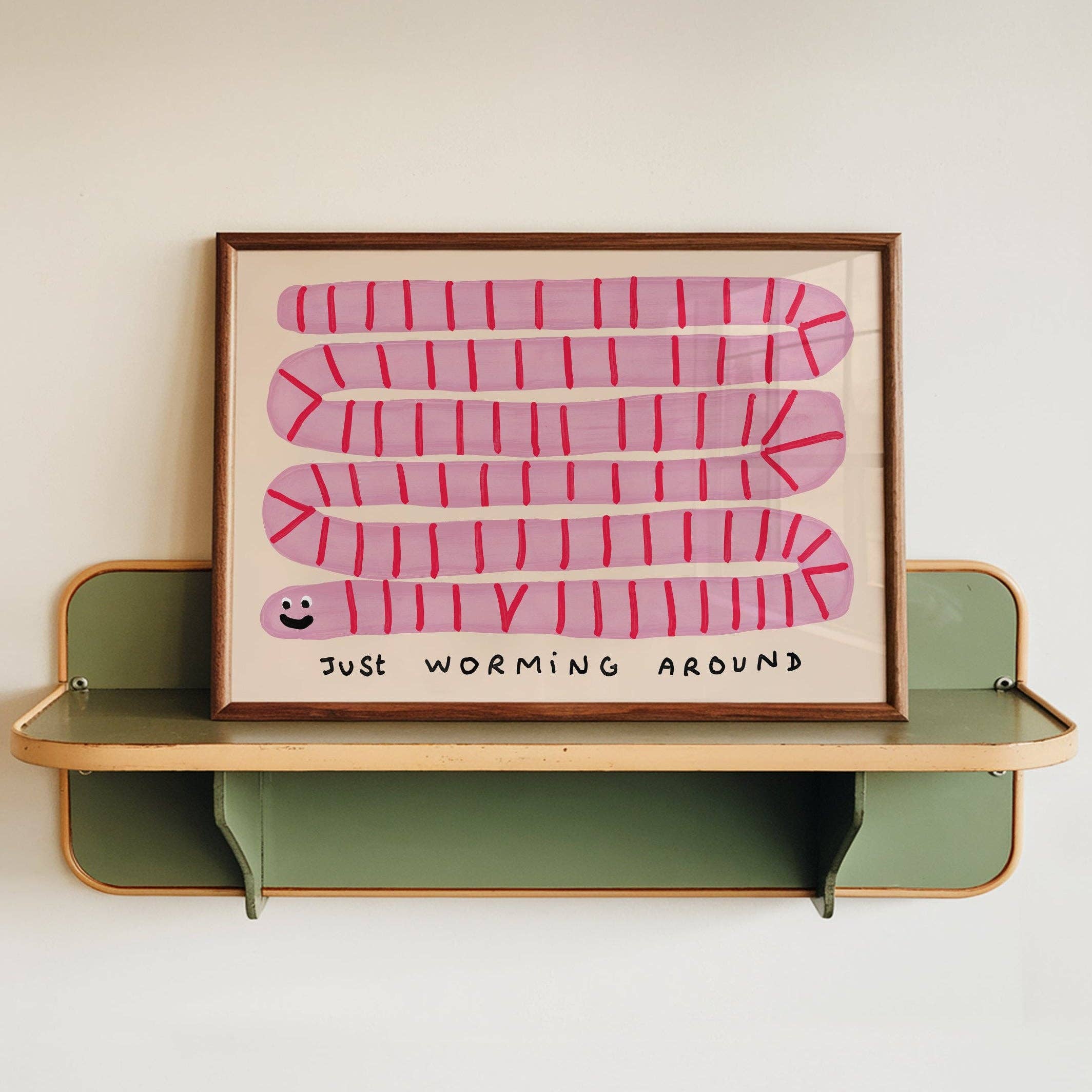 Just Worming Around Print: Pink A5