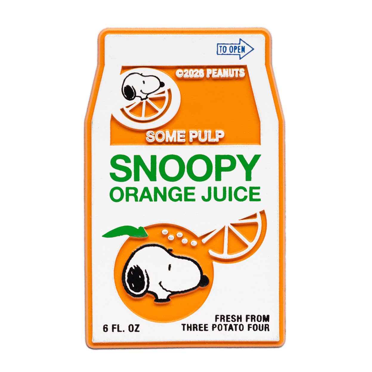 Snoopy Orange Fridge Magnet by Three Potato Four, product shot