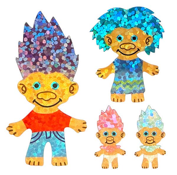 Sparkley Troll Sticker Sheet