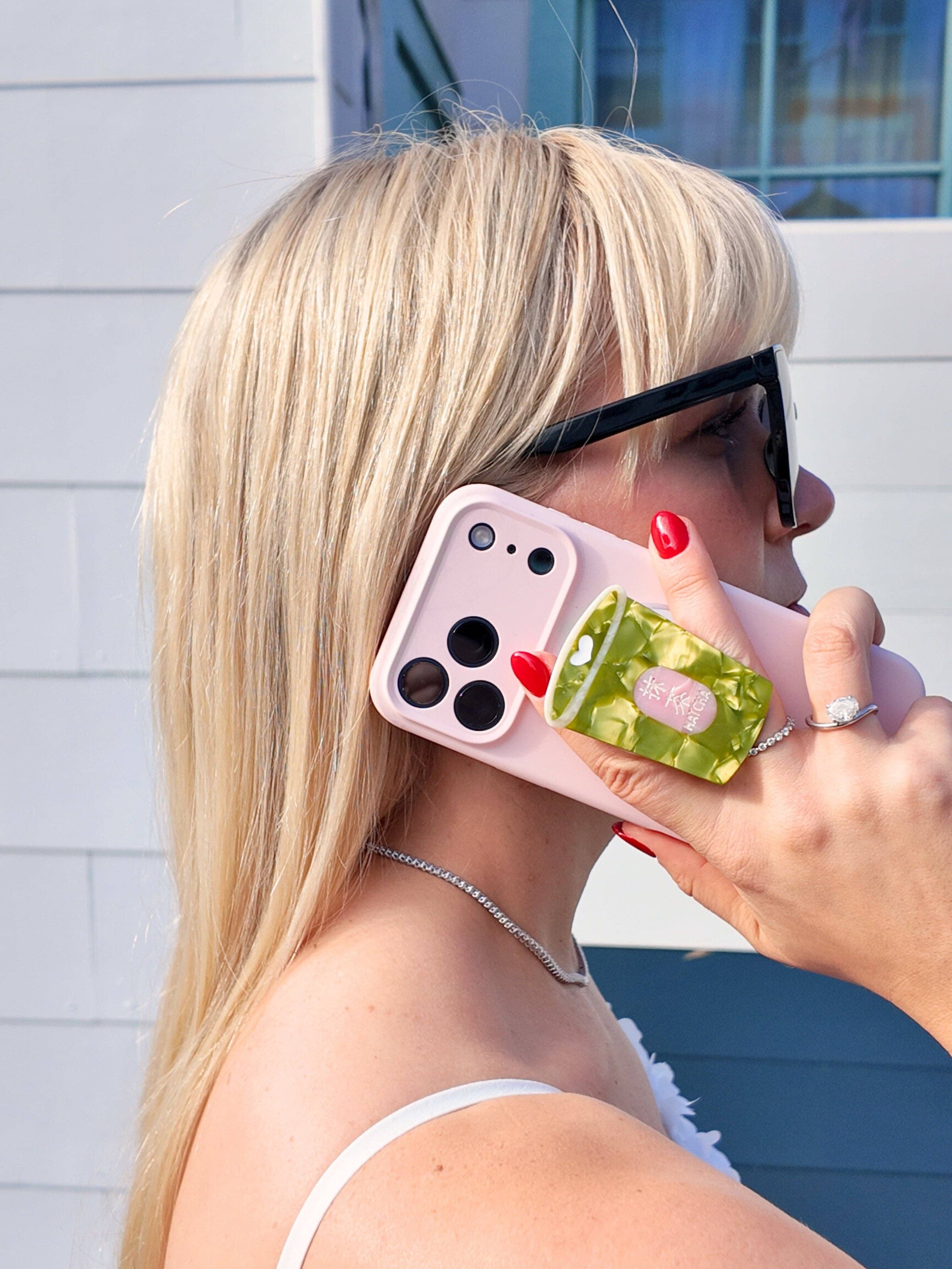 Hand-painted Phone Grip Charm | Matcha | Eco Friendly