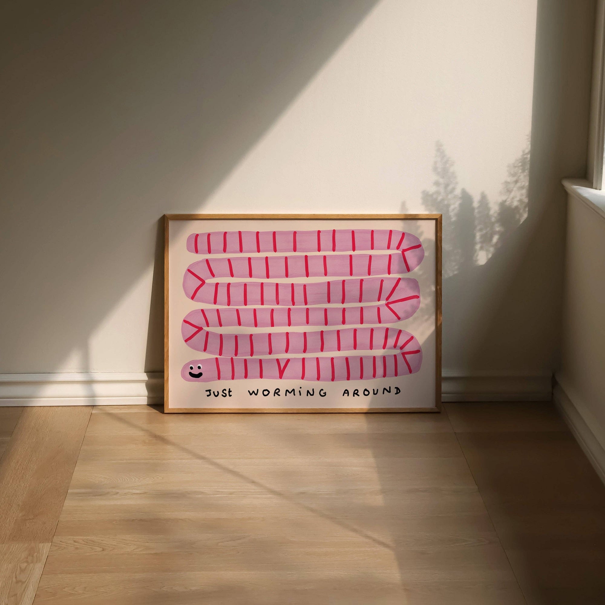 Just Worming Around Print: Pink A5