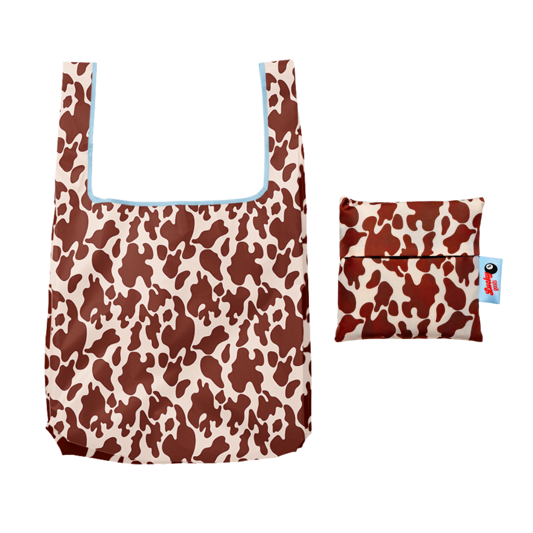 Cow Print Foldable Nylon Tote