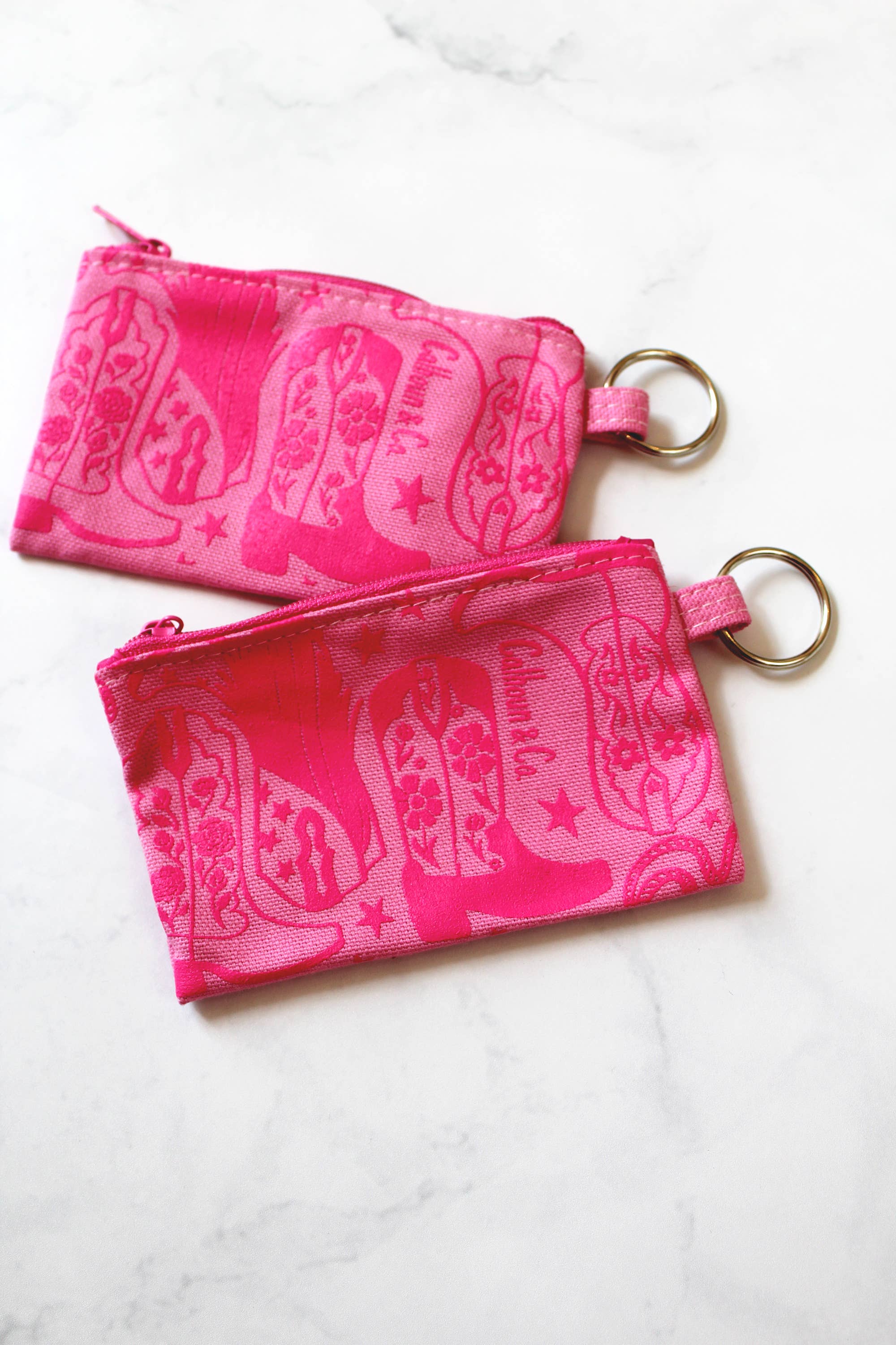 Howdy Cowgirl Zipper Card Pouch with Keyring 
