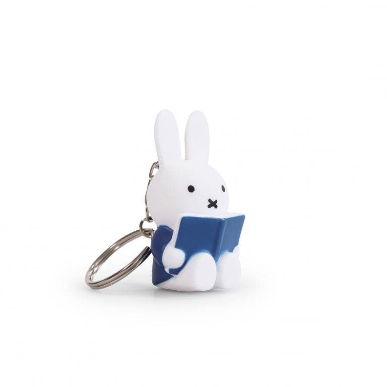 Miffy with Book Keyring - Blue - 6cm