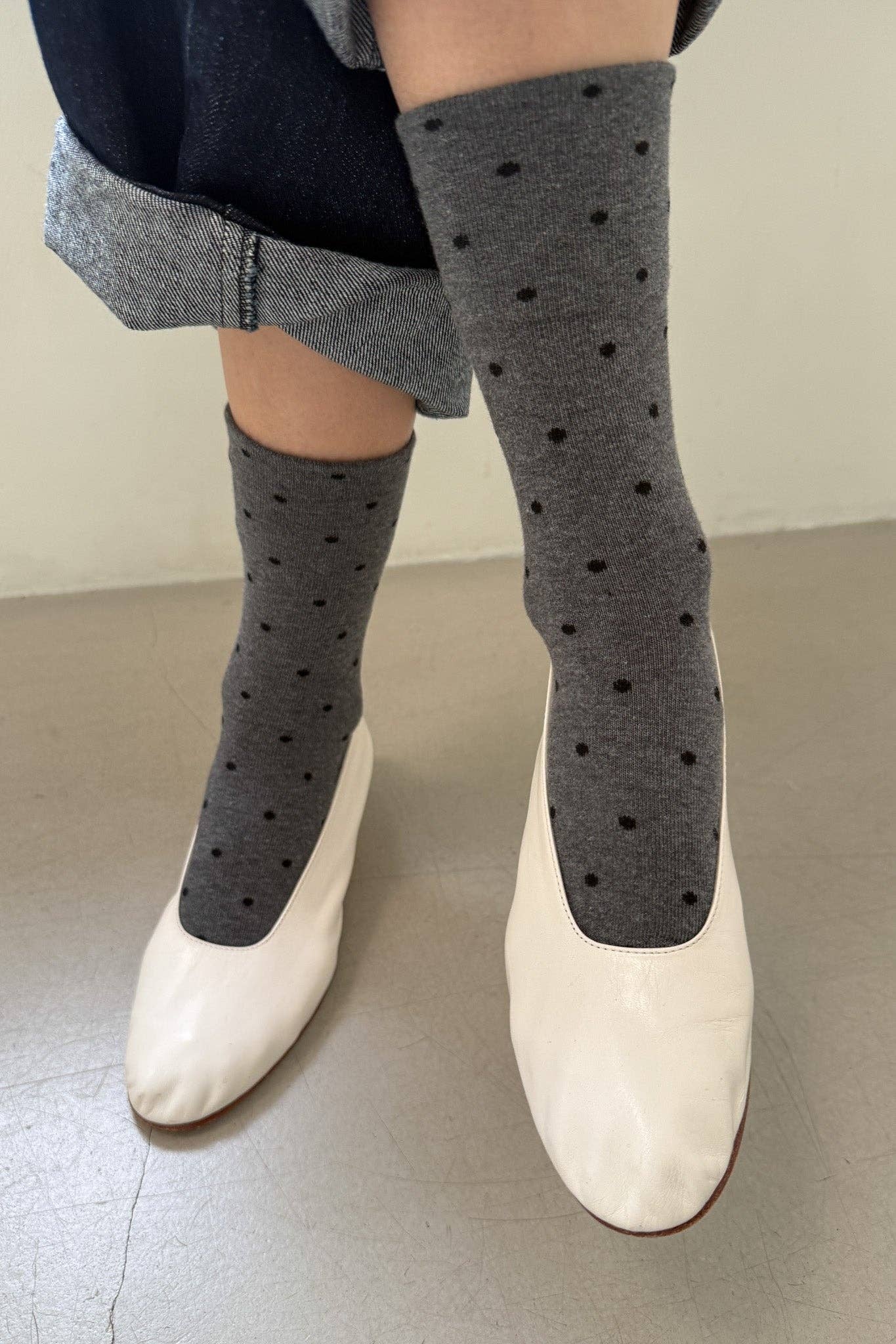 Patterned Sneaker Socks - POLKA DOT - BLUE/NAVY