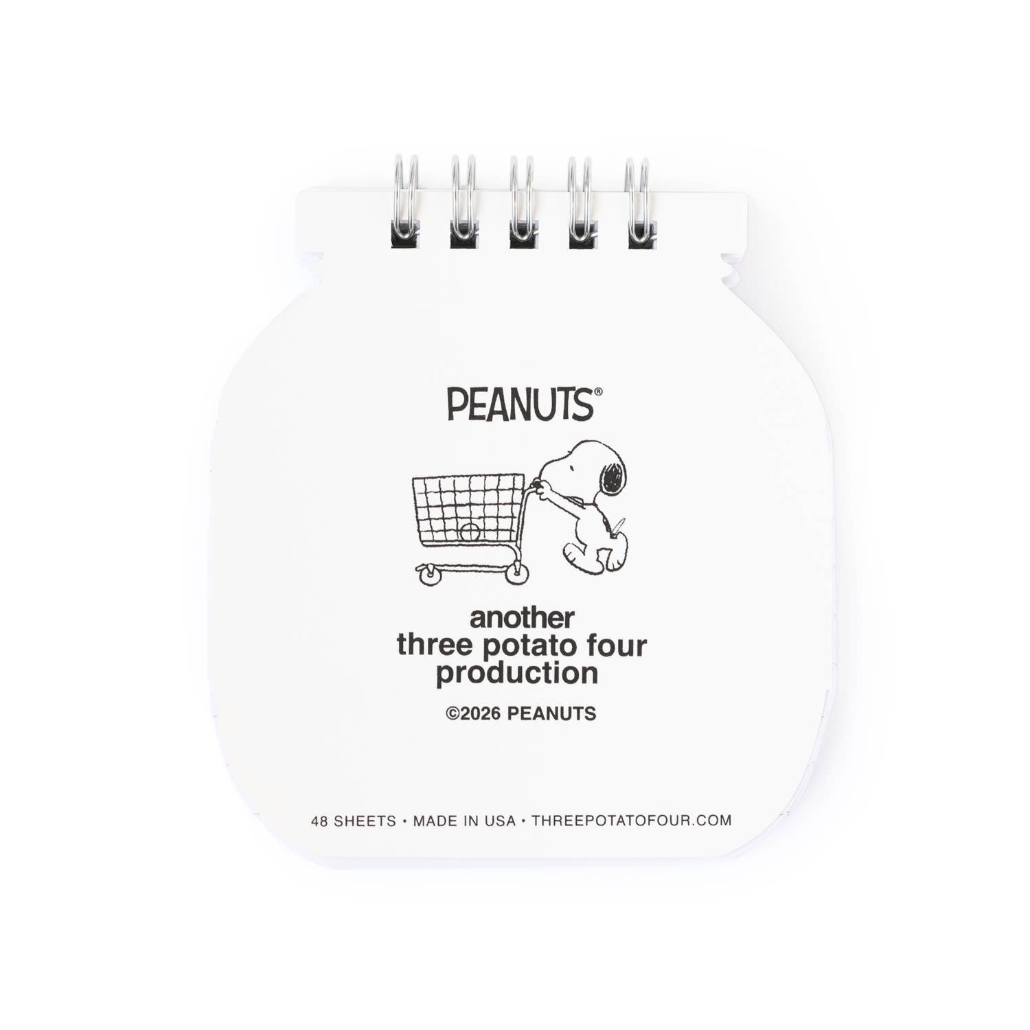Snoopy Pickle Jar mini notebook shown from another angle
