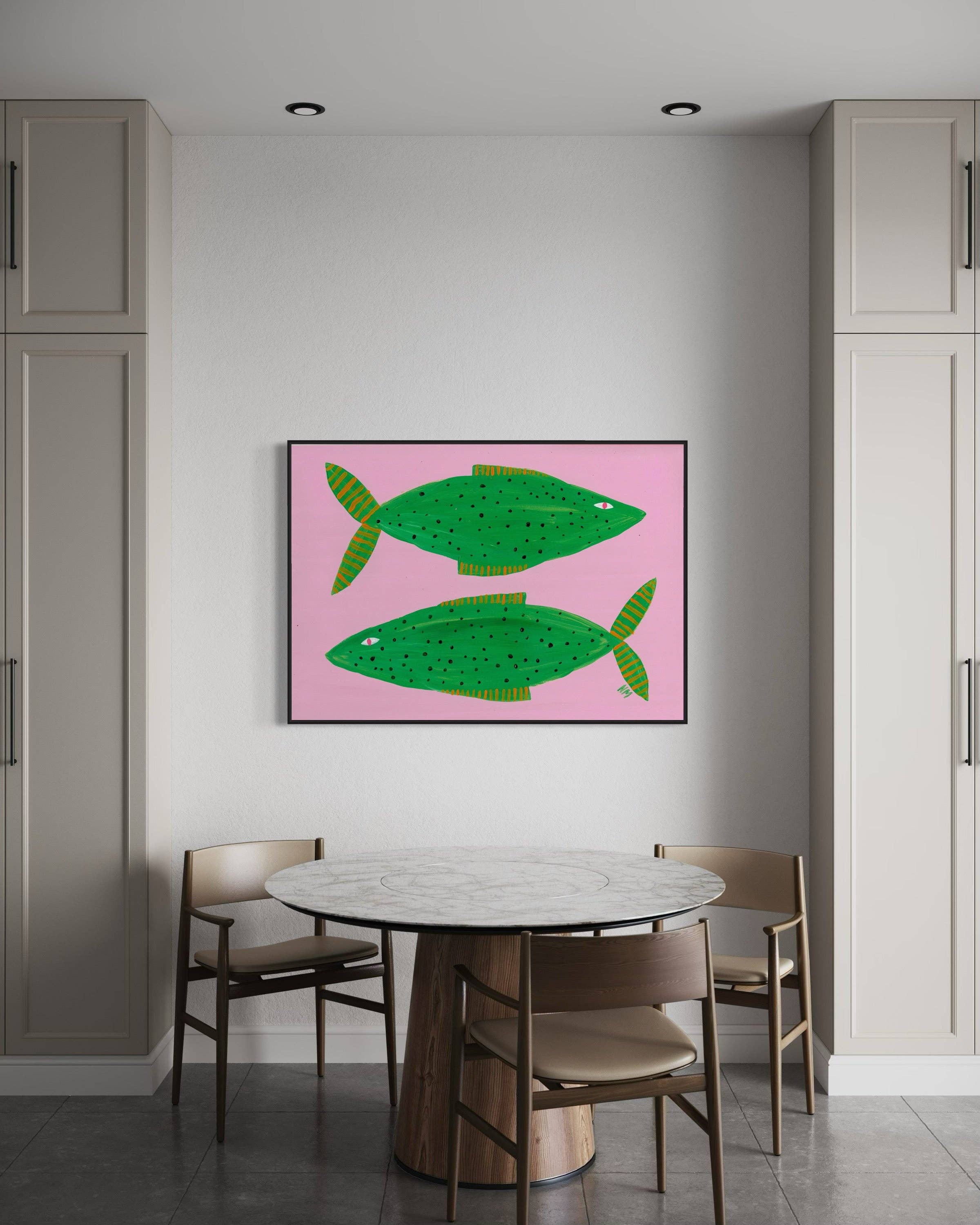 Two pink fish: A4