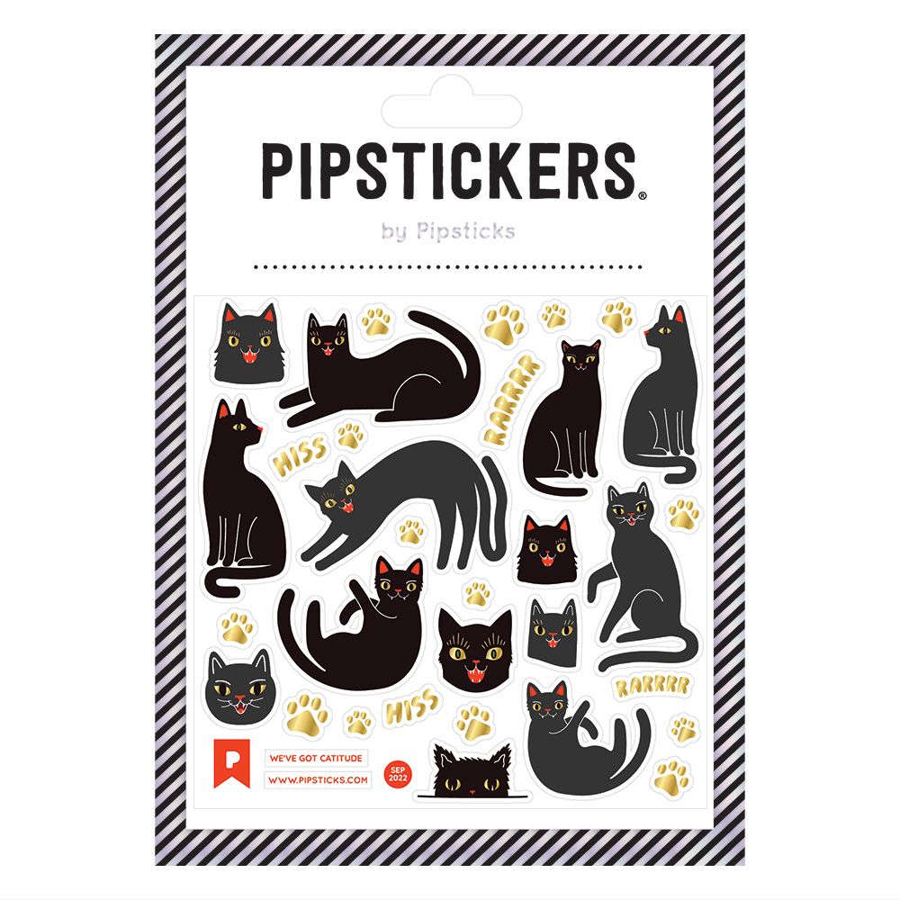Pipsticks We've Got Catitude gold foil cat sticker sheet