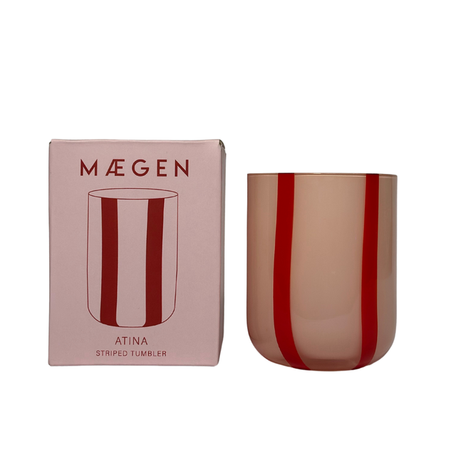 Atina Glassware - Pink & Red