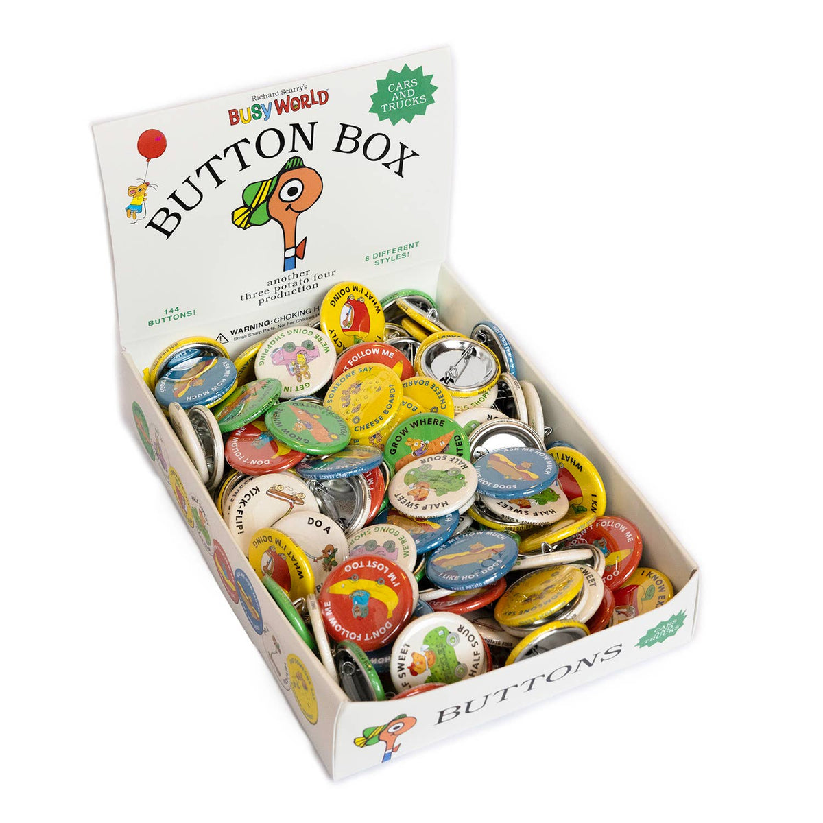 3P4 x Richard Scarry Button Box Cars and Trucks - detail