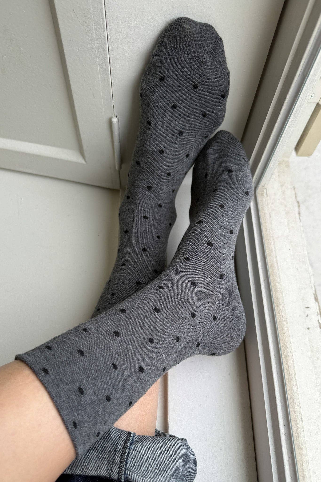 Patterned Sneaker Socks - POLKA DOT - BLUE/NAVY