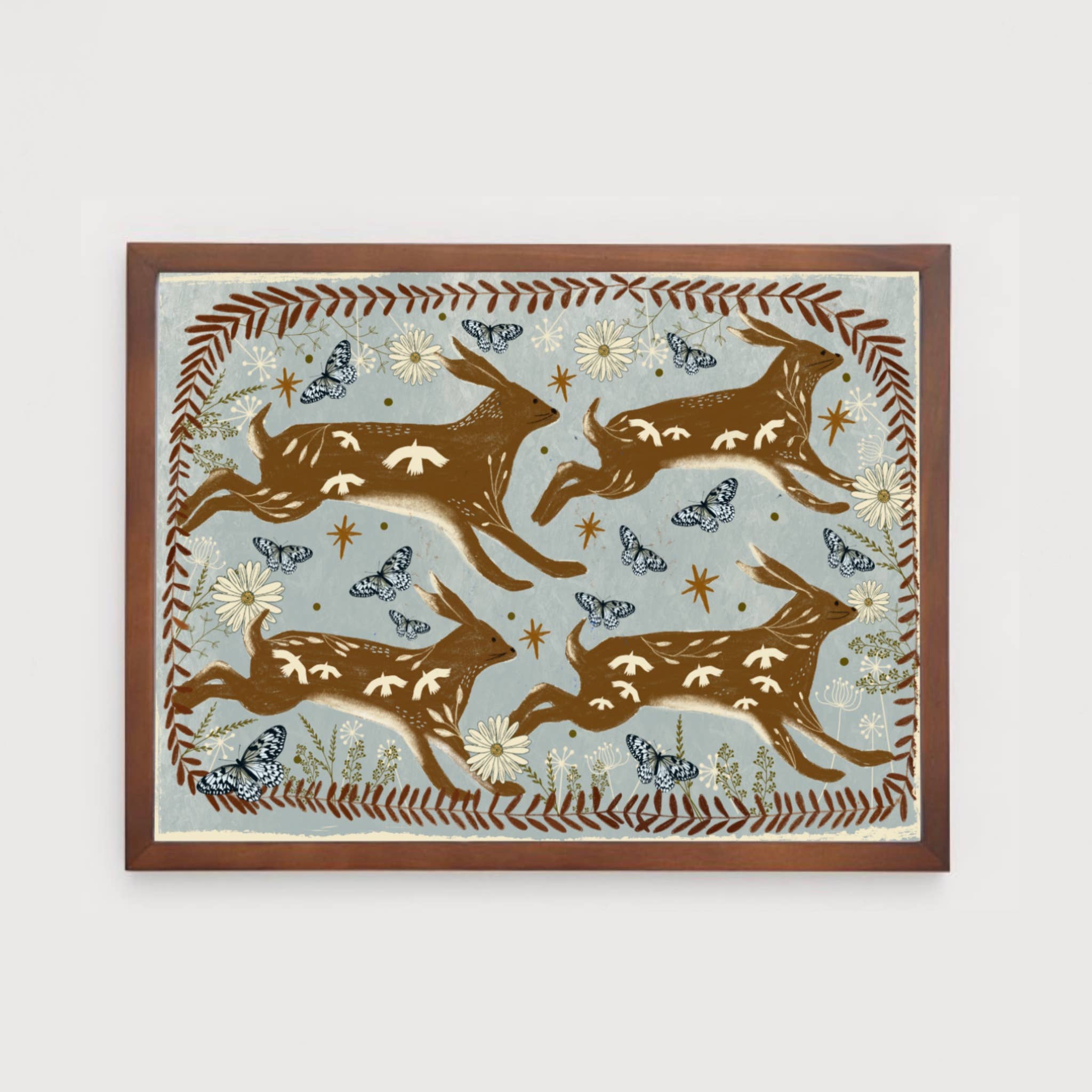 Hares in spring print: A4