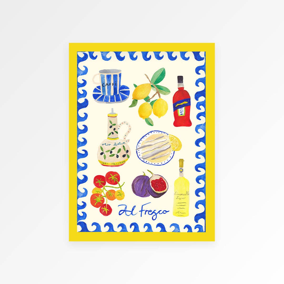 Alfresco Hand Painted Print A3
