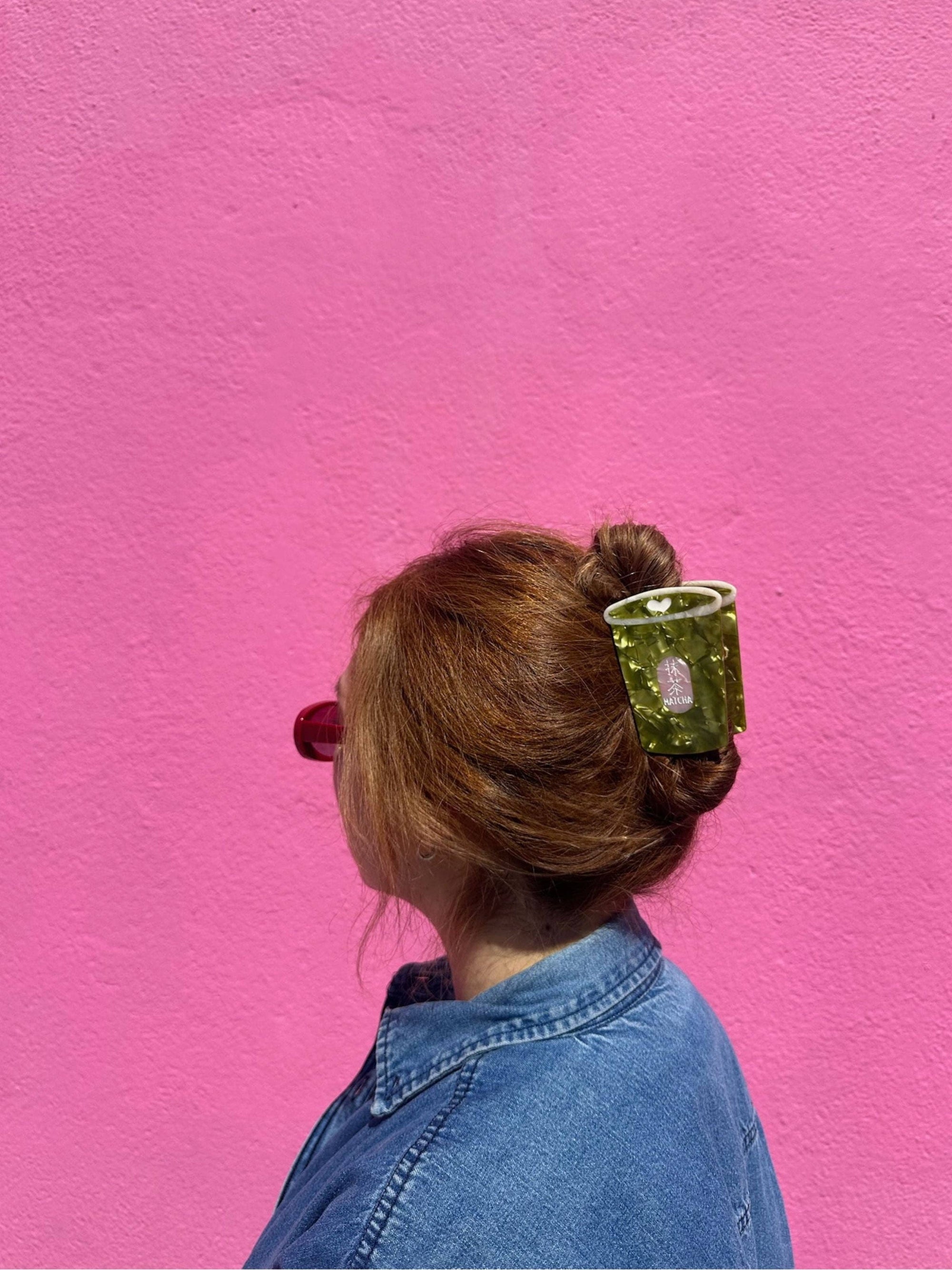 Hand-painted Hair Claw Clip | Matcha |  Eco Friendly