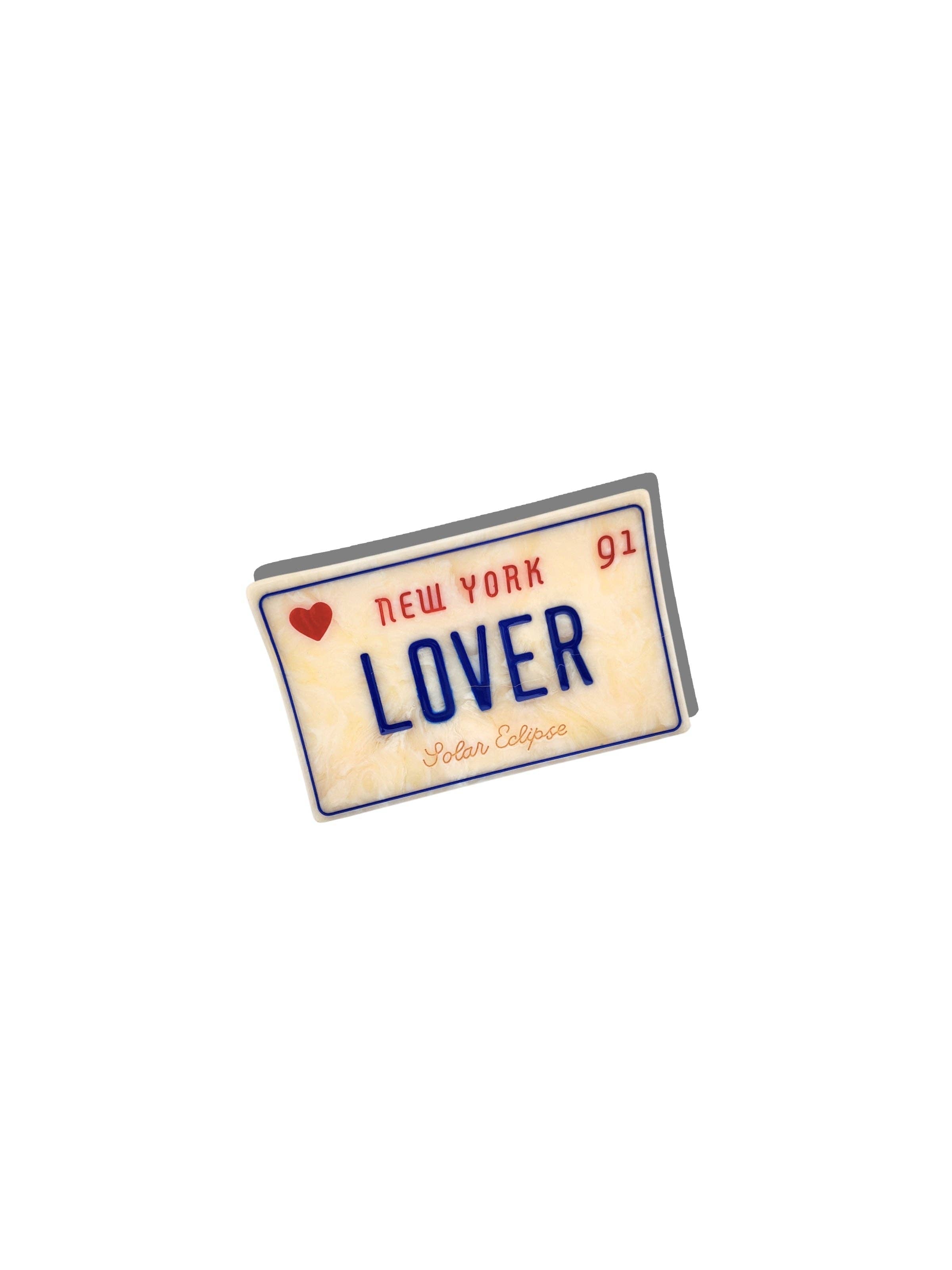 Hand-Painted Hair Claw Clip | Lover License Plate | Eco-Friendly