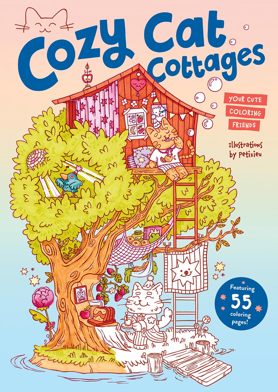Cozy Cat Cottages Colouring Book cover