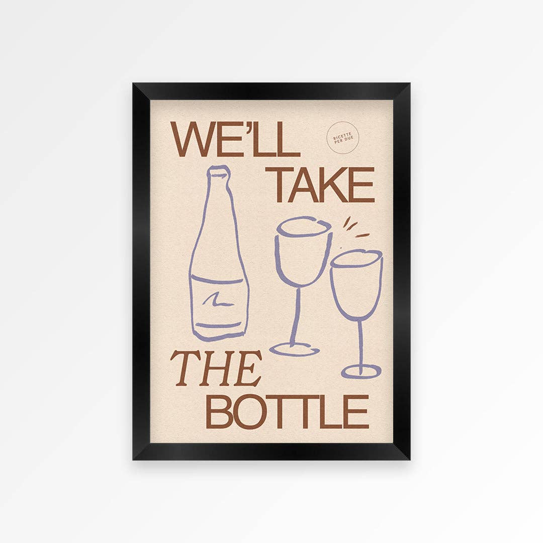 Wine print brown A4 styled shot