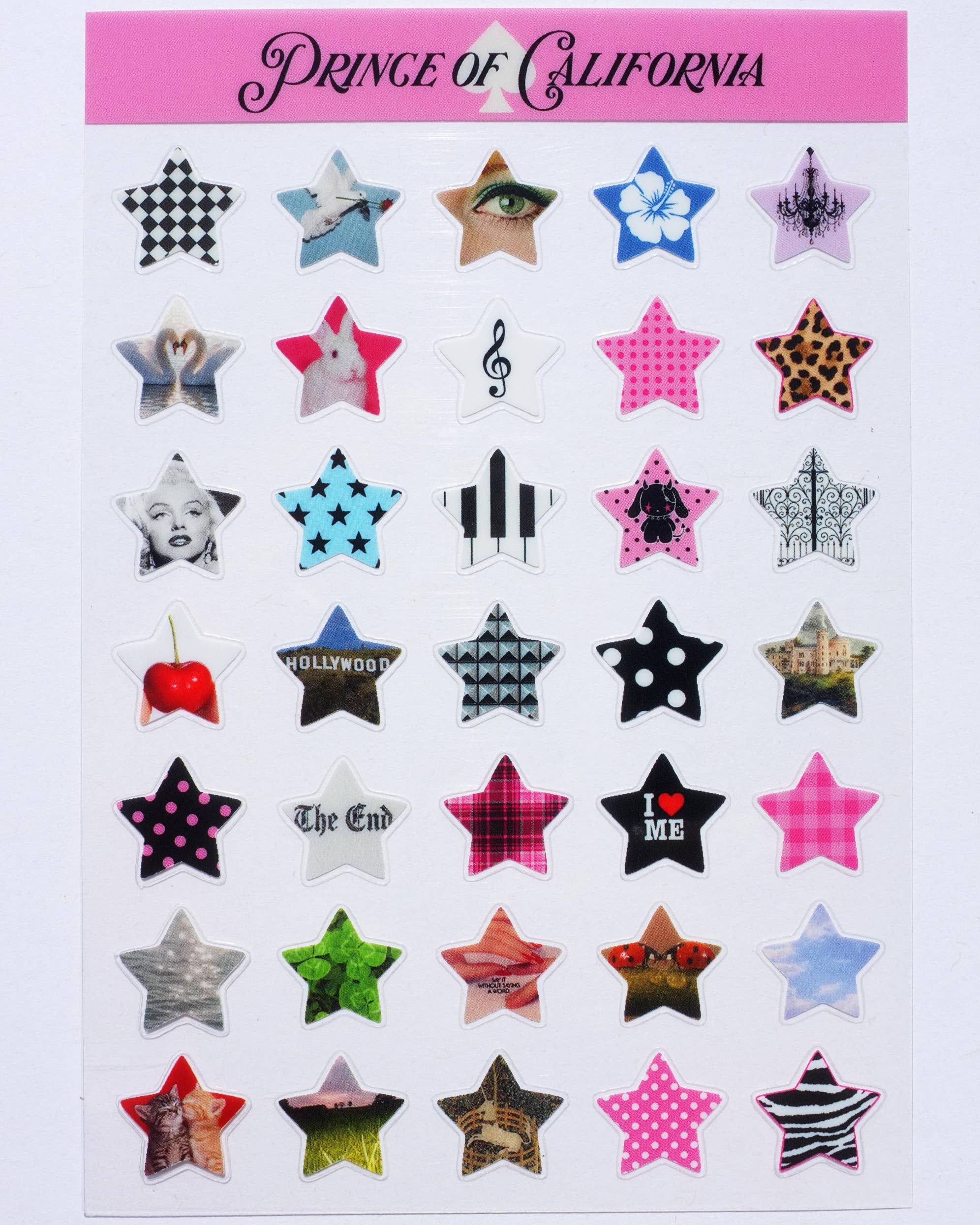 Prince of California Lucky Stars Transparent Sticker Sheet