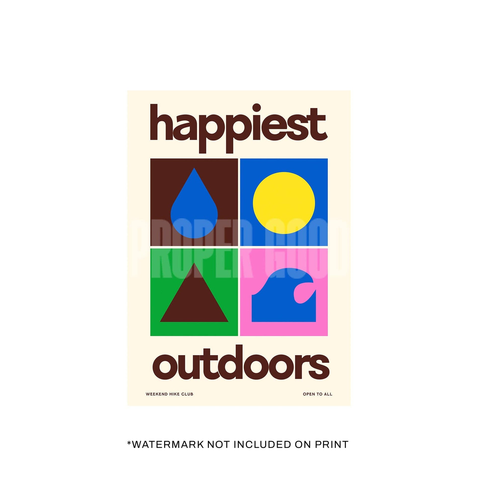 Happiest Outdoors print A5 by Proper Good — nature wall art