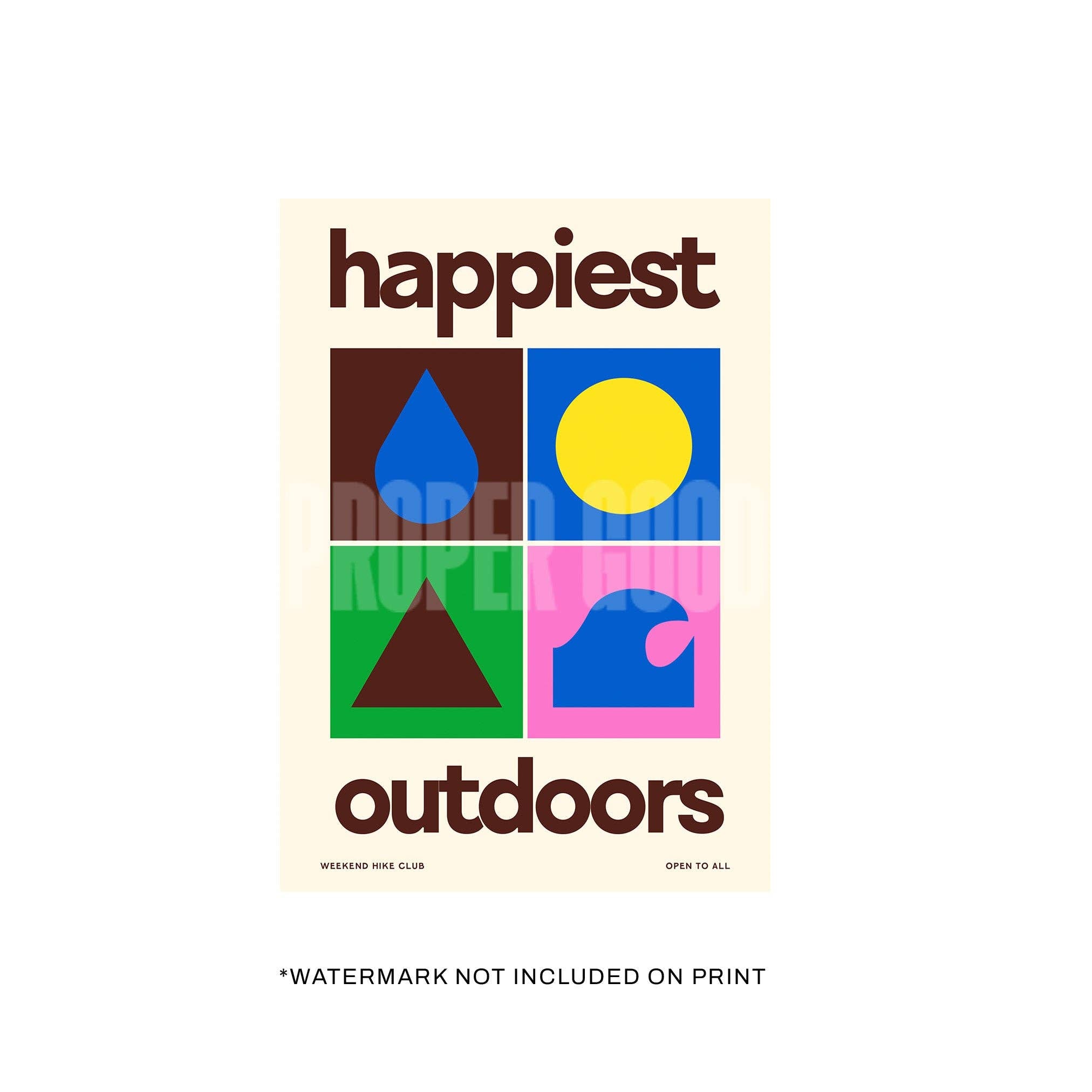 Happiest Outdoors print A5 by Proper Good — nature wall art
