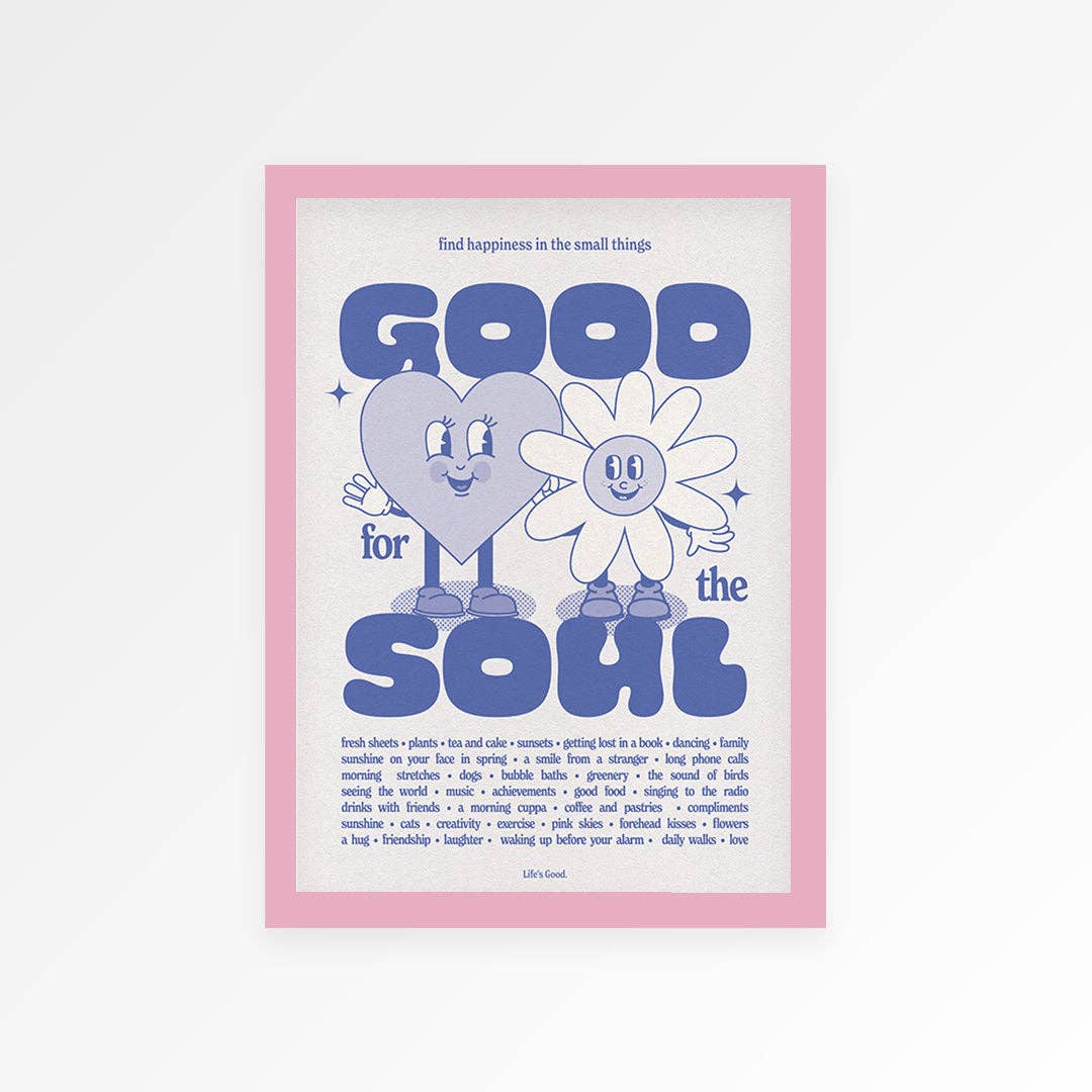 Good For The Soul Print: Green / Unframed / A4