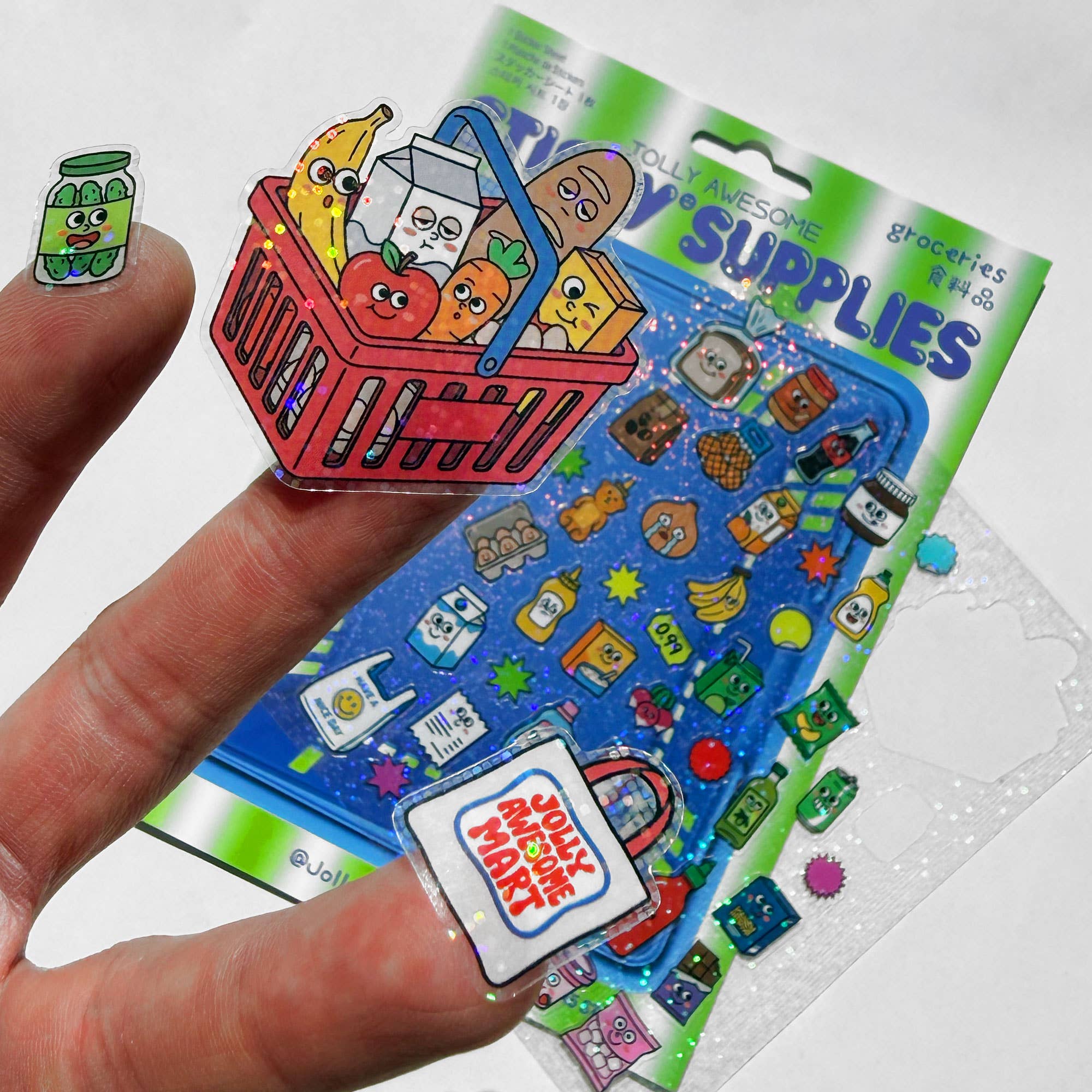 GROCERIES A5 HOLOGRAPHIC STICKER SHEET