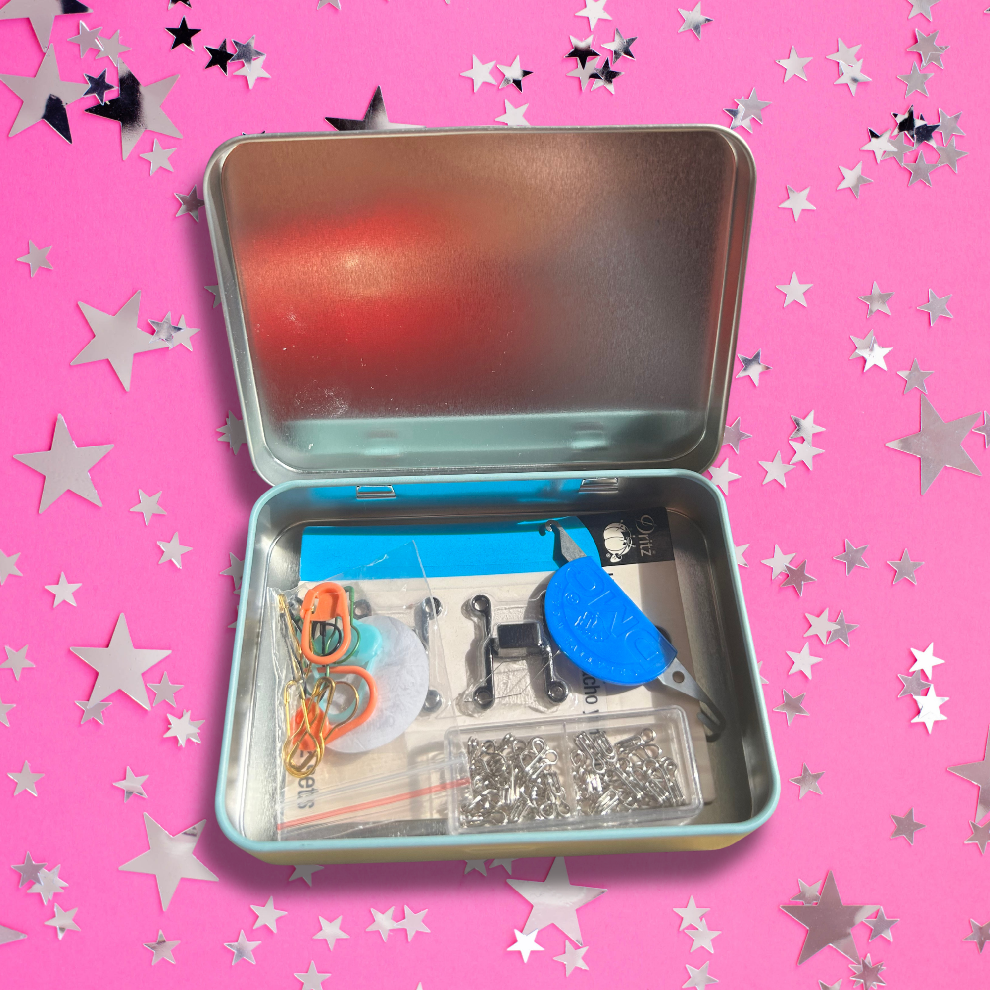 Polly's Perfect storage tin shown from another angle