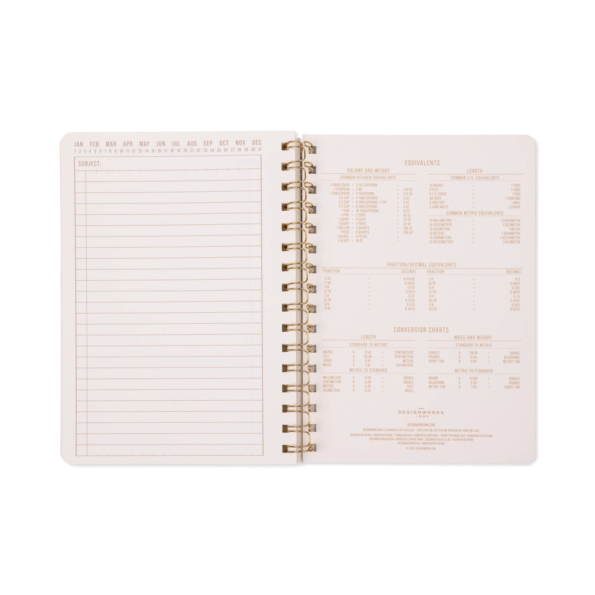 DesignWorks Tulip notebook shown open