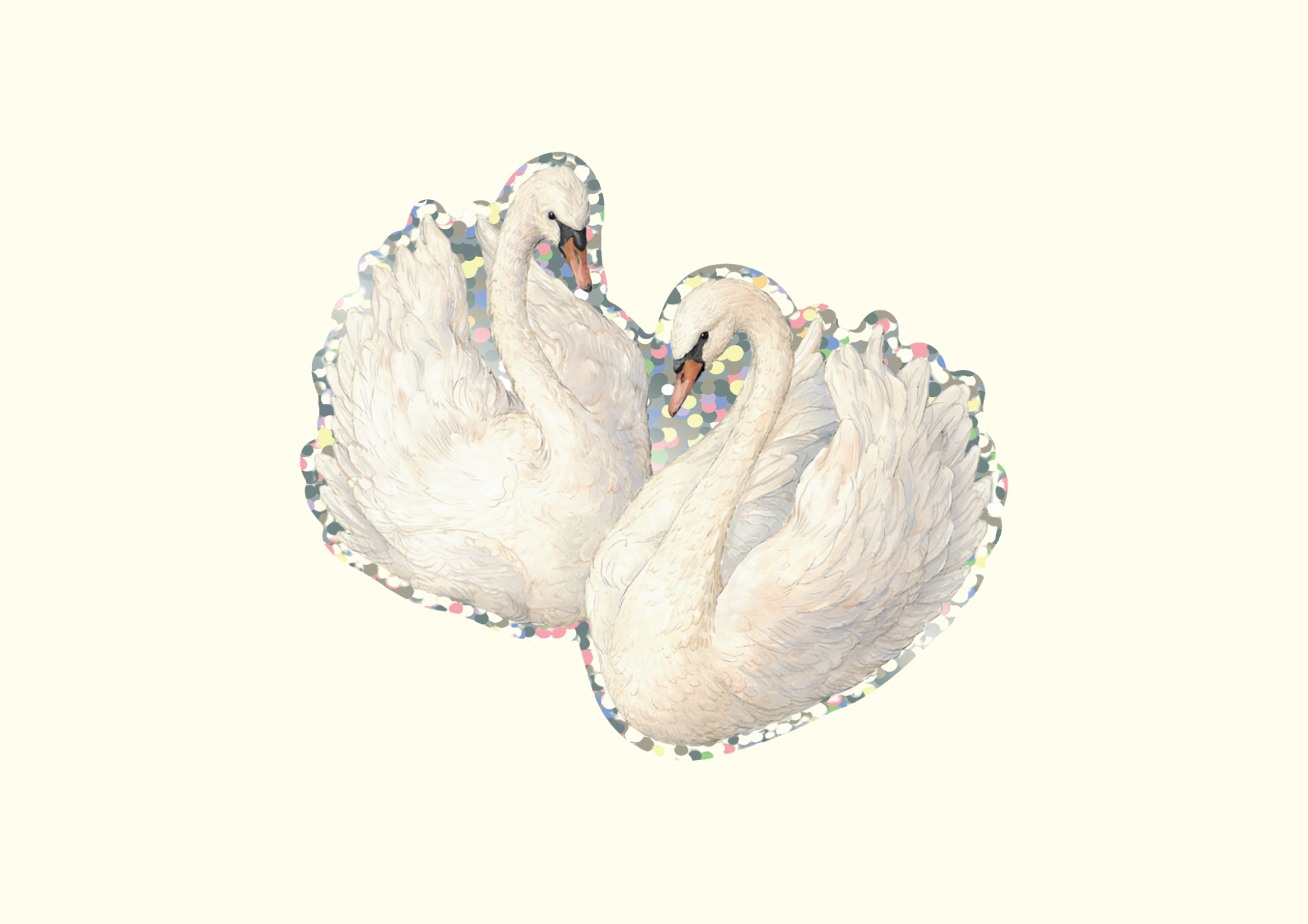 Swans glitter vinyl sticker by Shellflower