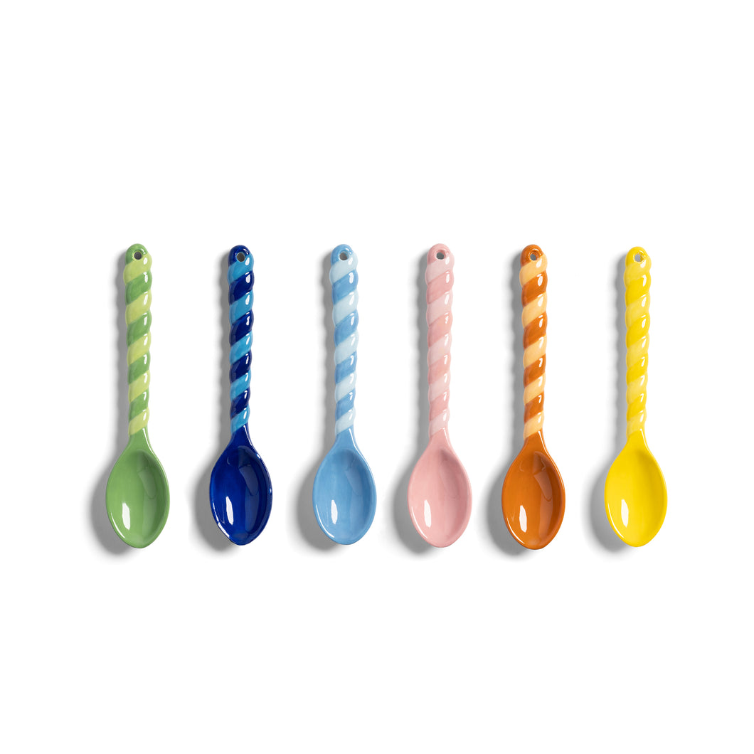Ceramic Twist Spoons Set of 6