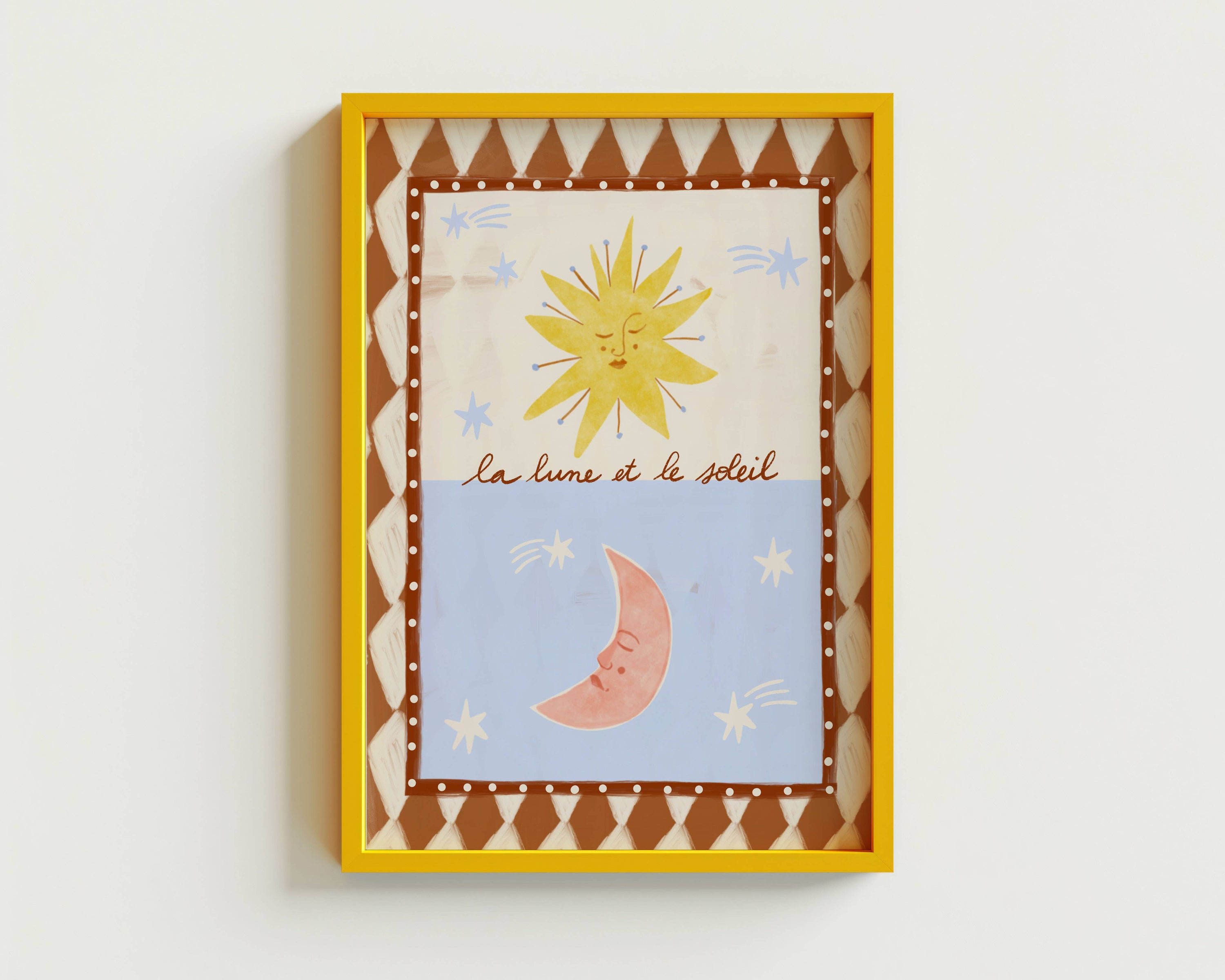 Folk la lune et le soleil print: Small