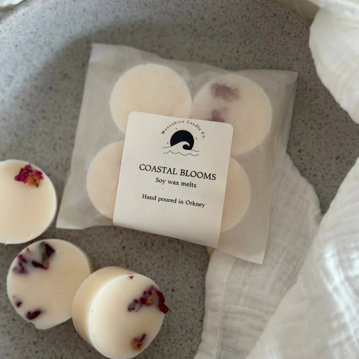 Moonshine Candles Coastal Blooms Luxury Soy Wax Melts Made in Scotland