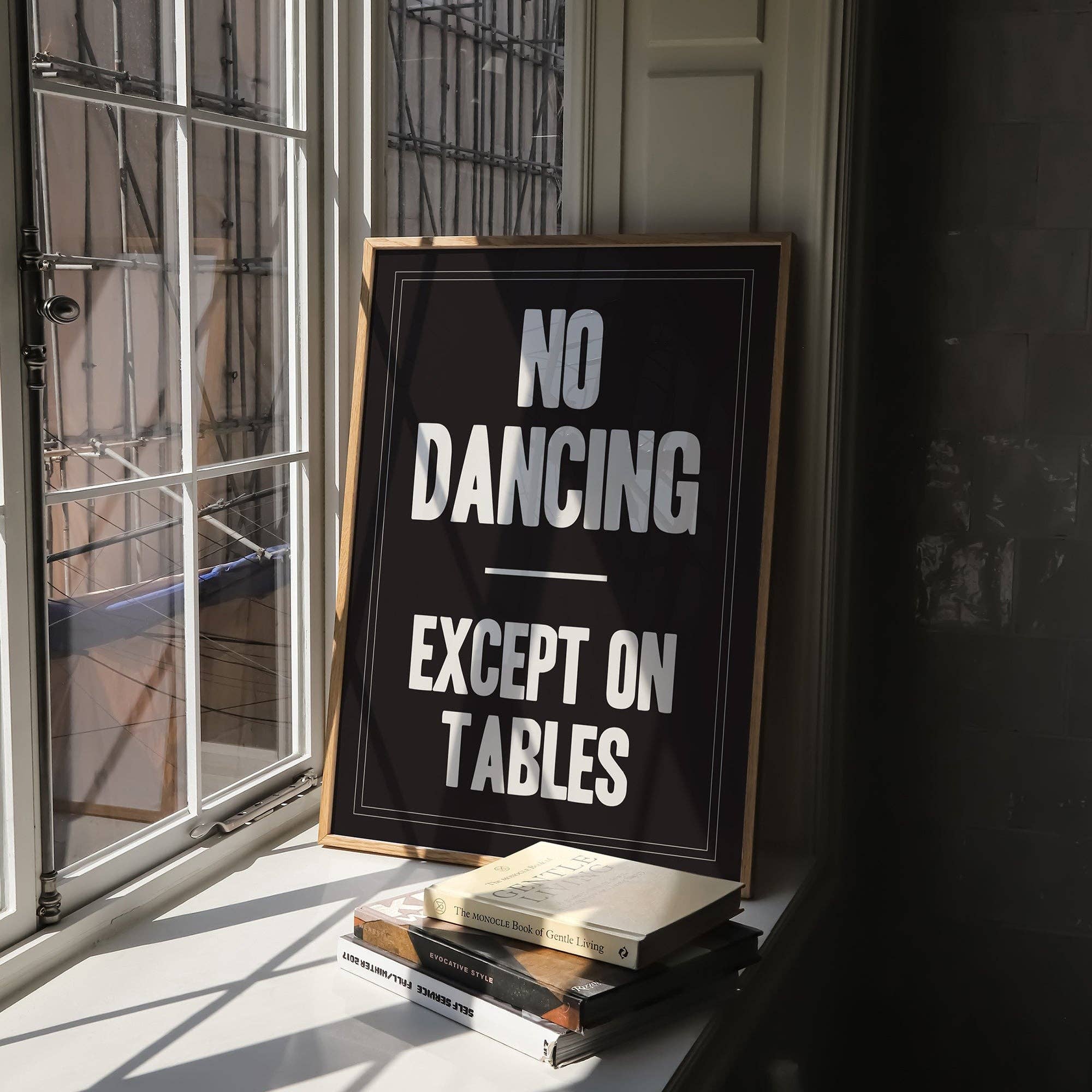 No Dancing Except On Tables Print: Black / Unframed / A5
