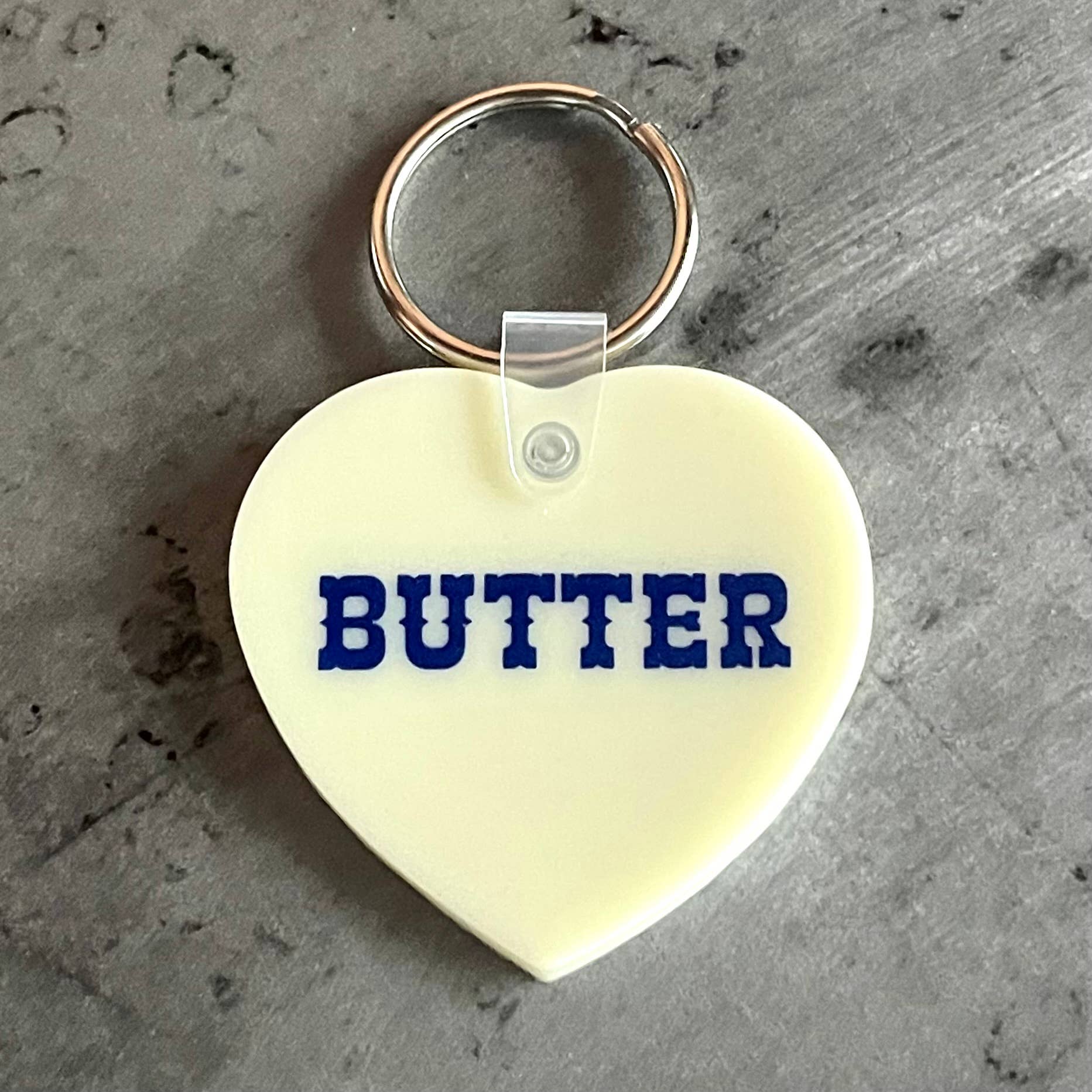 Butter heart Keychain keyring bakery restaurant giftshop 