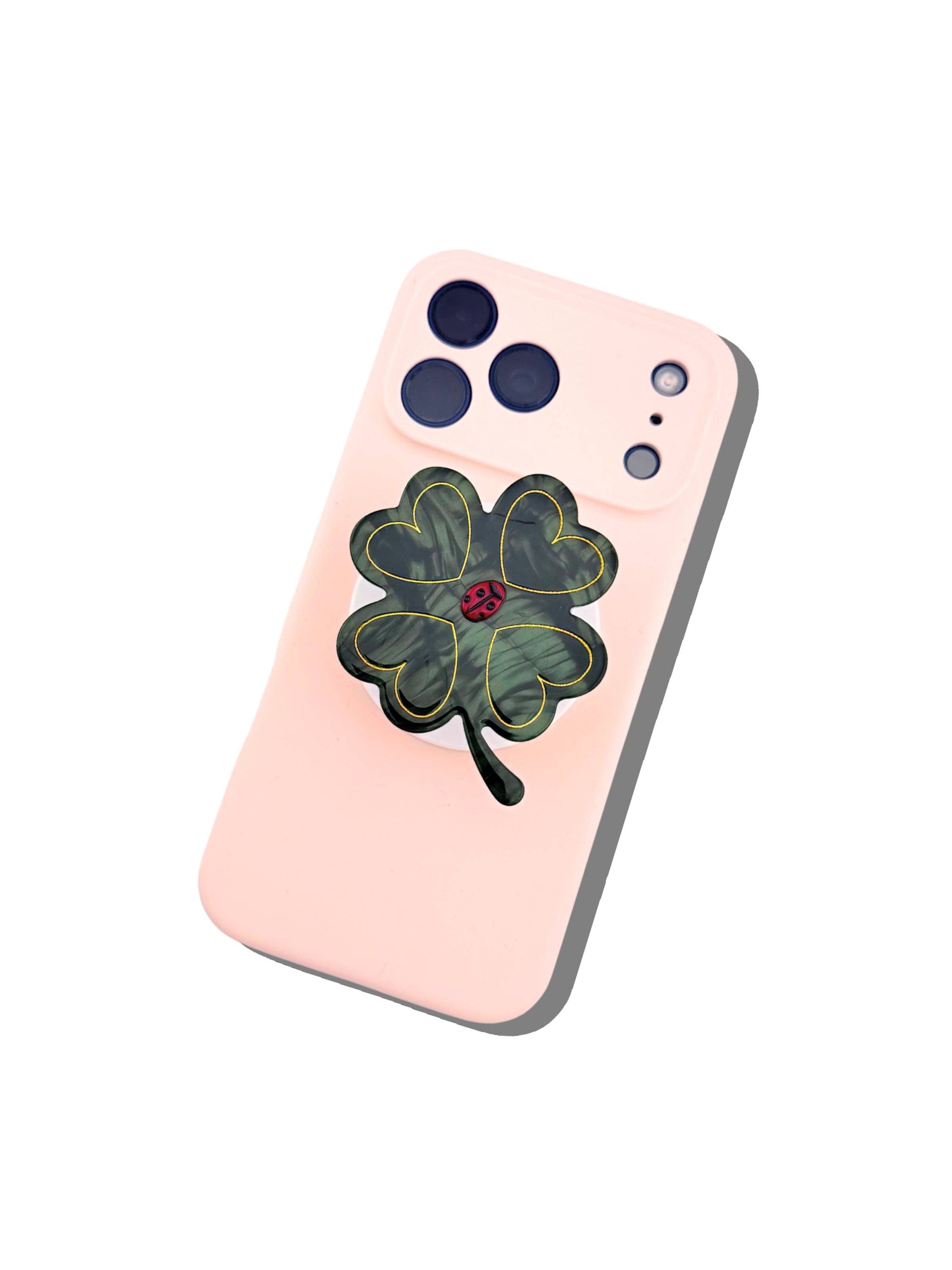 Hand-painted Phone Grip Charm | Wild Clover | Eco-Friendly