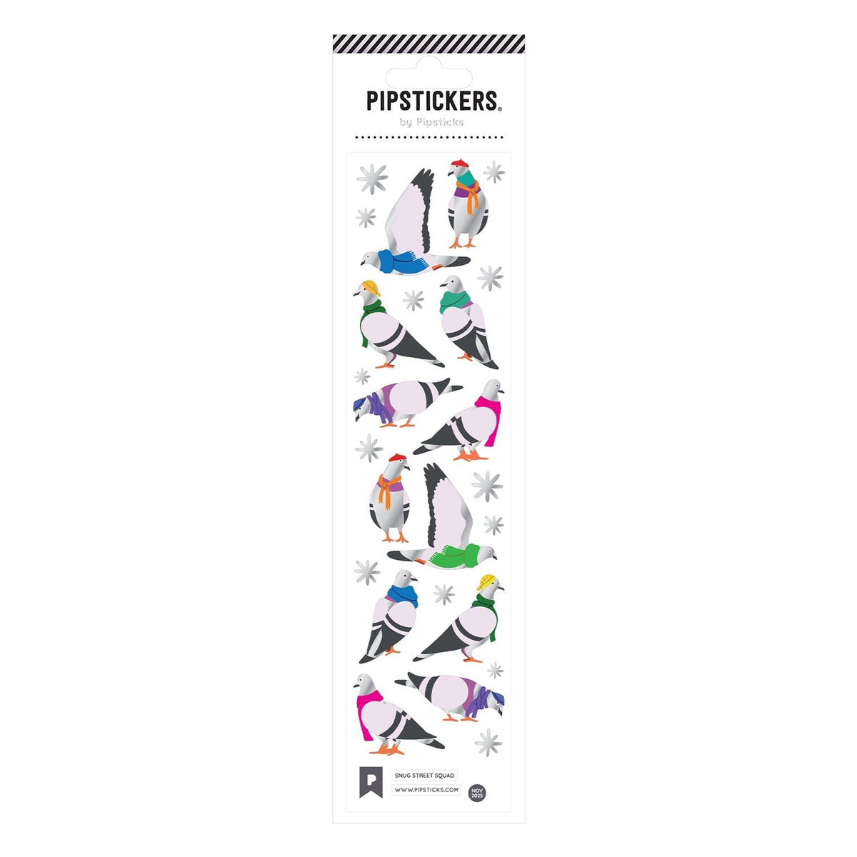Pipsticks Snug Street Squad winter bird sticker sheet