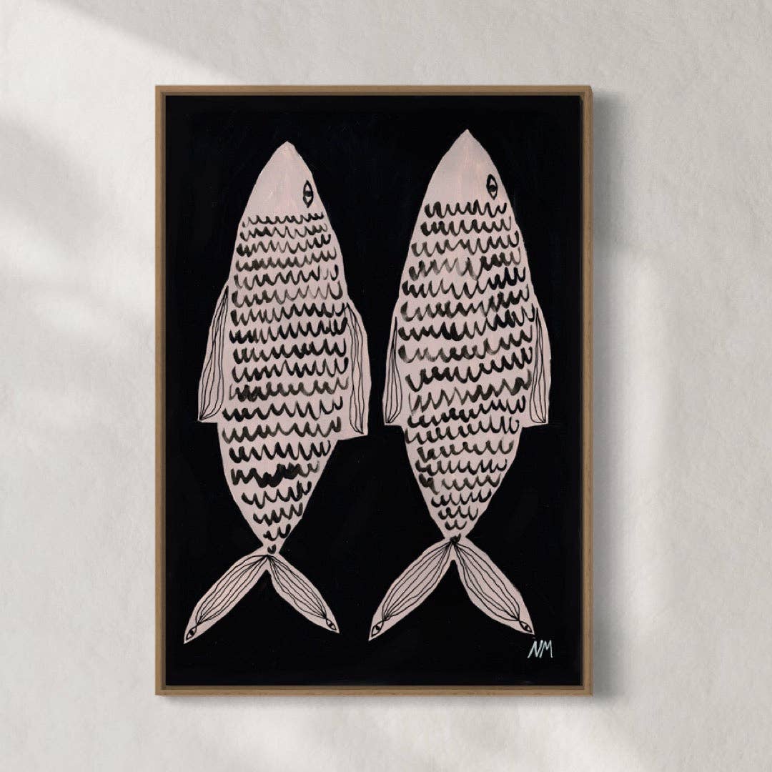 Two Fish Contemporary Art Print: A4